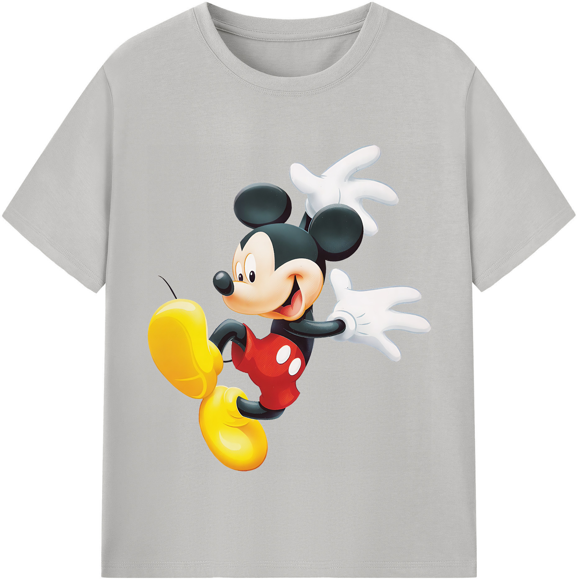 （画像用） ミッキーマウス Mickey Mouse レディースカジュアルプリントTシャツ（綿100％）