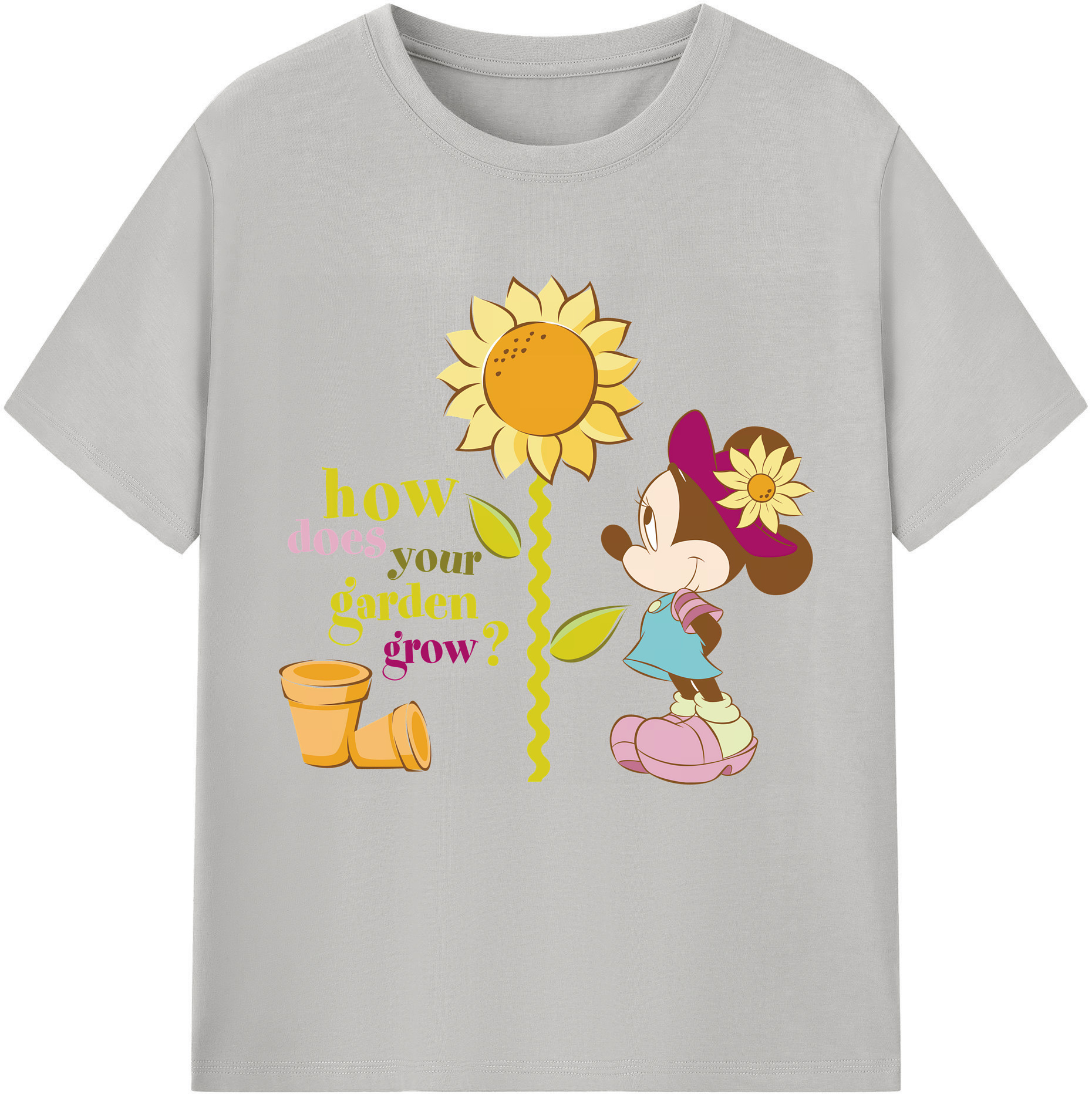 （画像用） ミッキーマウス Mickey Mouse レディースカジュアルプリントTシャツ（綿100％）