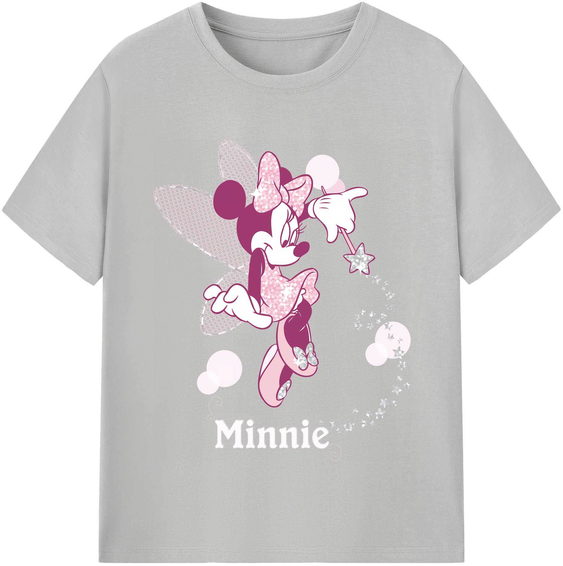 （画像用） ミッキーマウス Mickey Mouse レディースカジュアルプリントTシャツ（綿100％）
