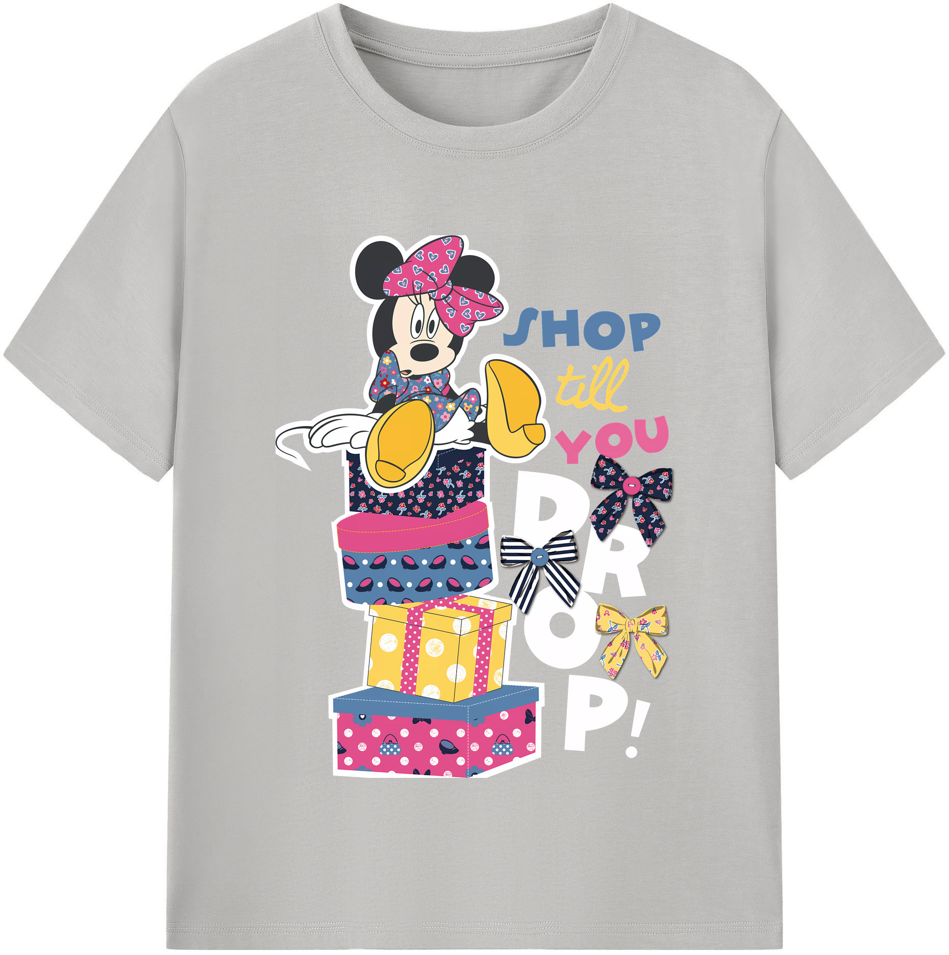 （画像用） ミッキーマウス Mickey Mouse レディースカジュアルプリントTシャツ（綿100％）