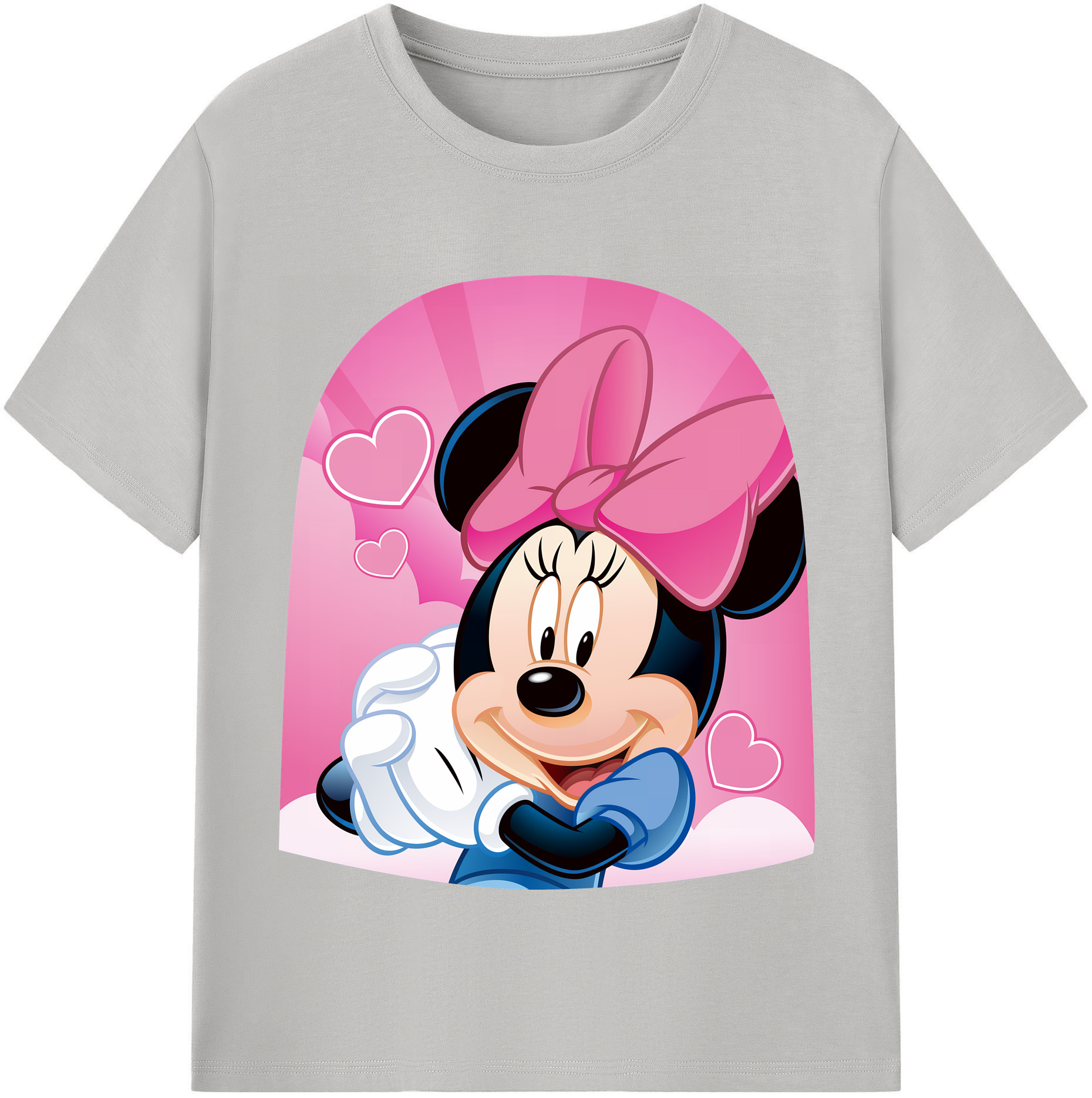 （画像用） ミッキーマウス Mickey Mouse レディースカジュアルプリントTシャツ（綿100％）