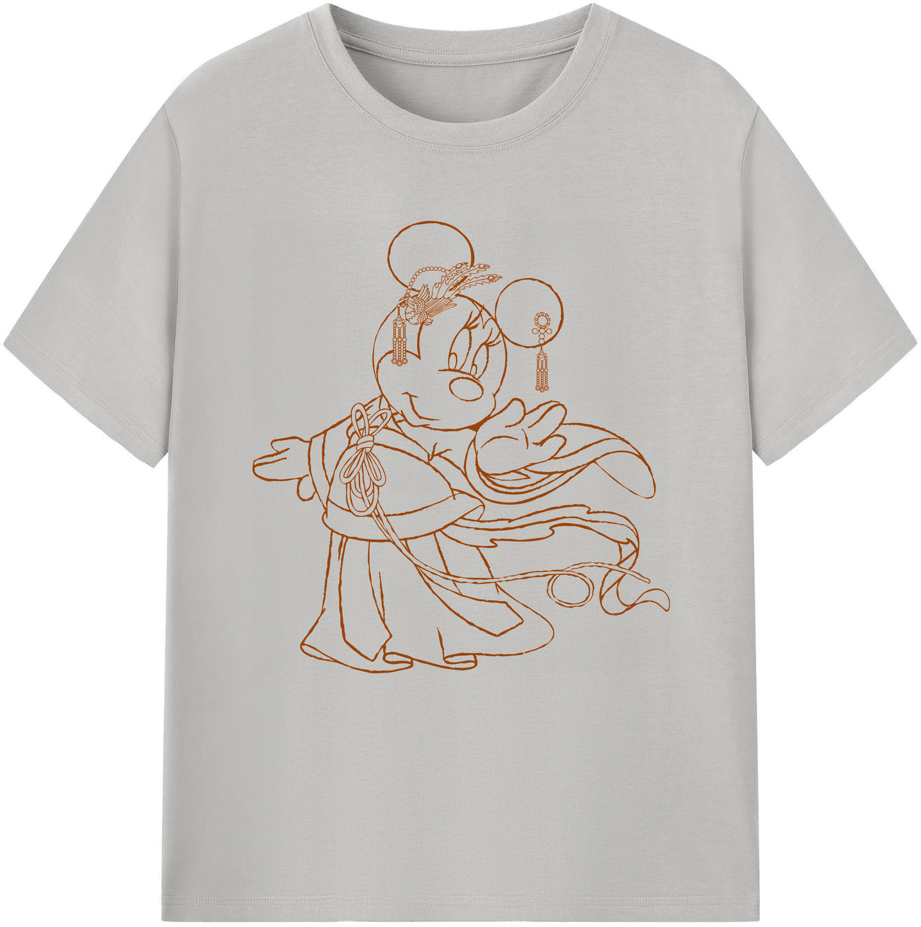 （画像用） ミッキーマウス Mickey Mouse レディースカジュアルプリントTシャツ（綿100％）