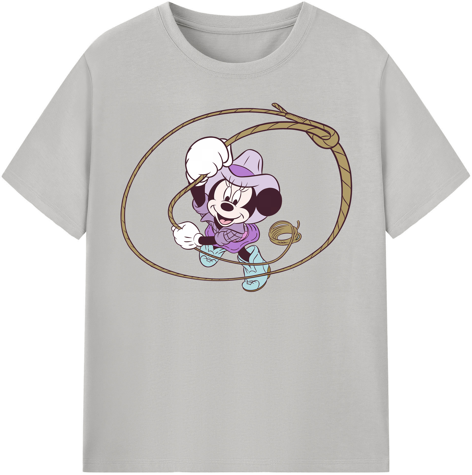 （画像用） ミッキーマウス Mickey Mouse レディースカジュアルプリントTシャツ（綿100％）