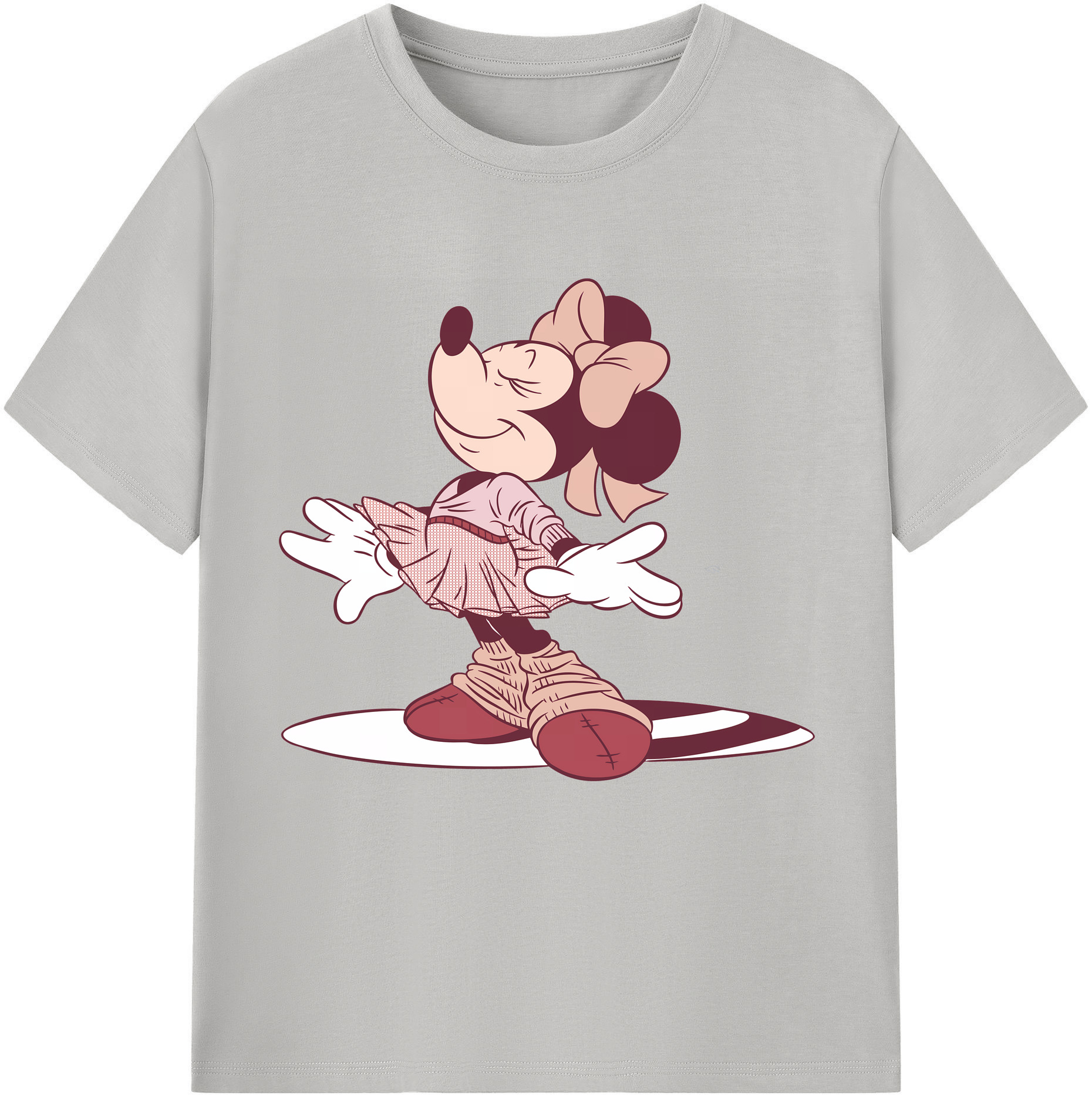 （画像用） ミッキーマウス Mickey Mouse レディースカジュアルプリントTシャツ（綿100％）