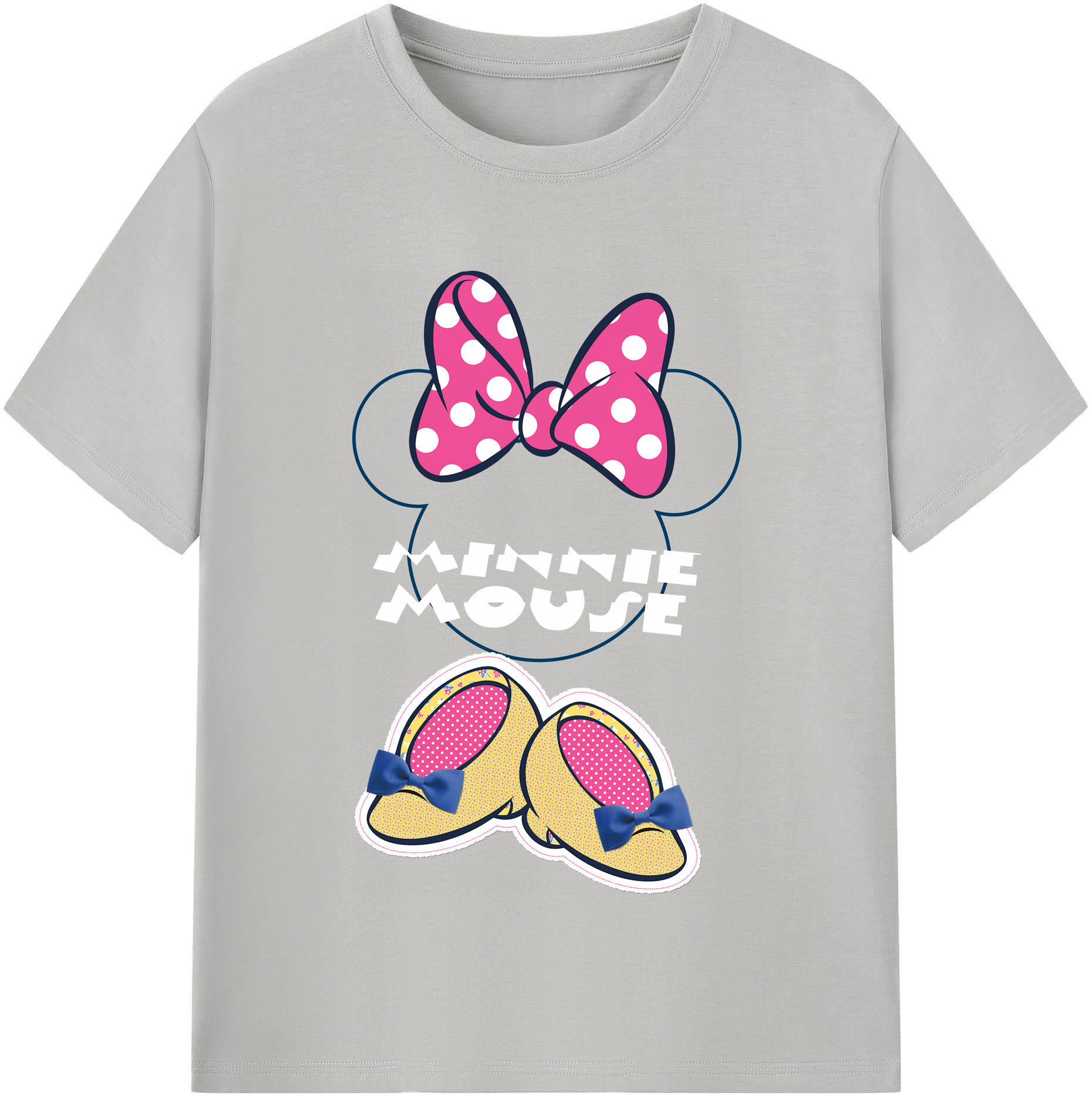 （画像用） ミッキーマウス Mickey Mouse レディースカジュアルプリントTシャツ（綿100％）