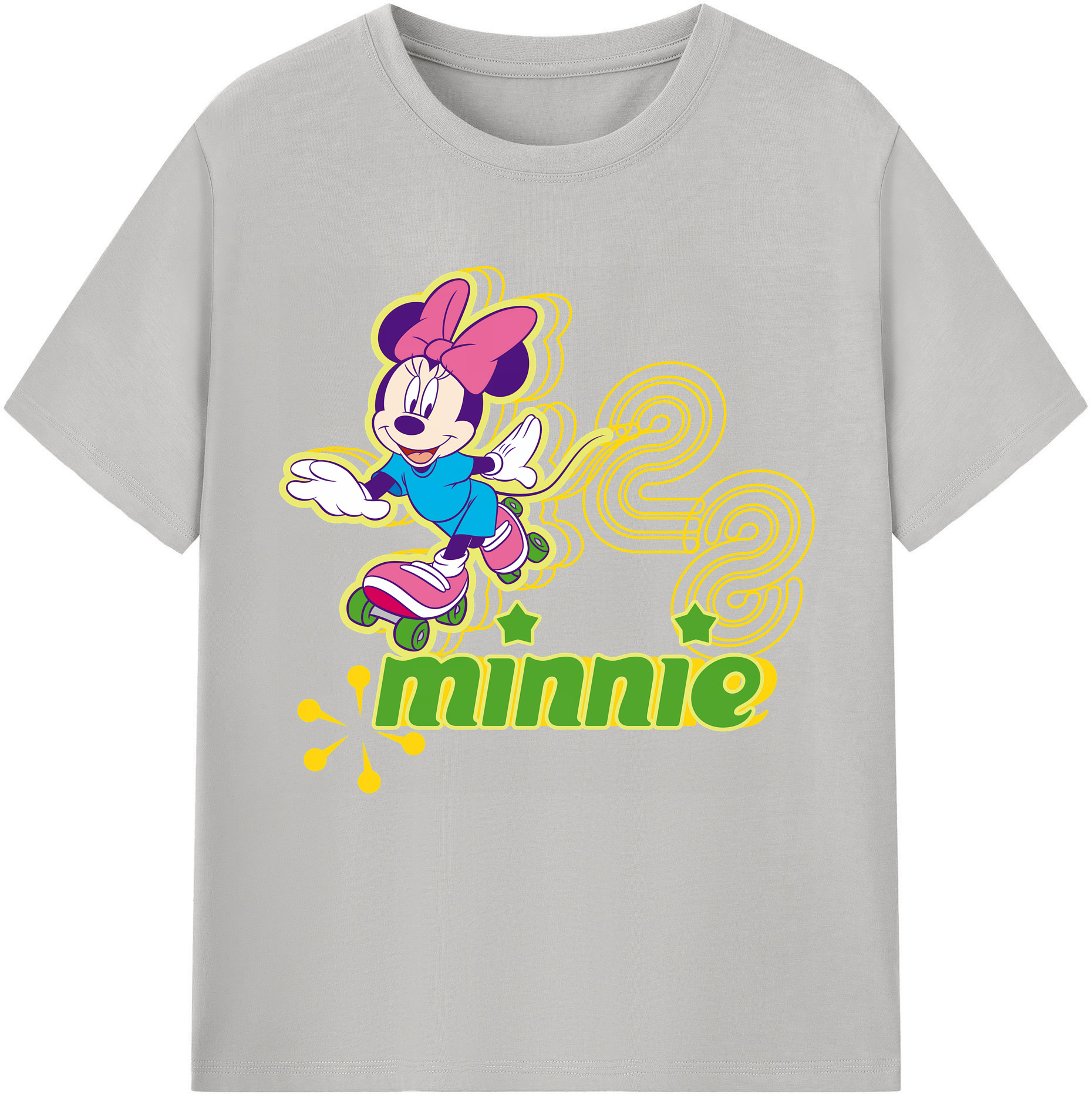 （画像用） ミッキーマウス Mickey Mouse レディースカジュアルプリントTシャツ（綿100％）