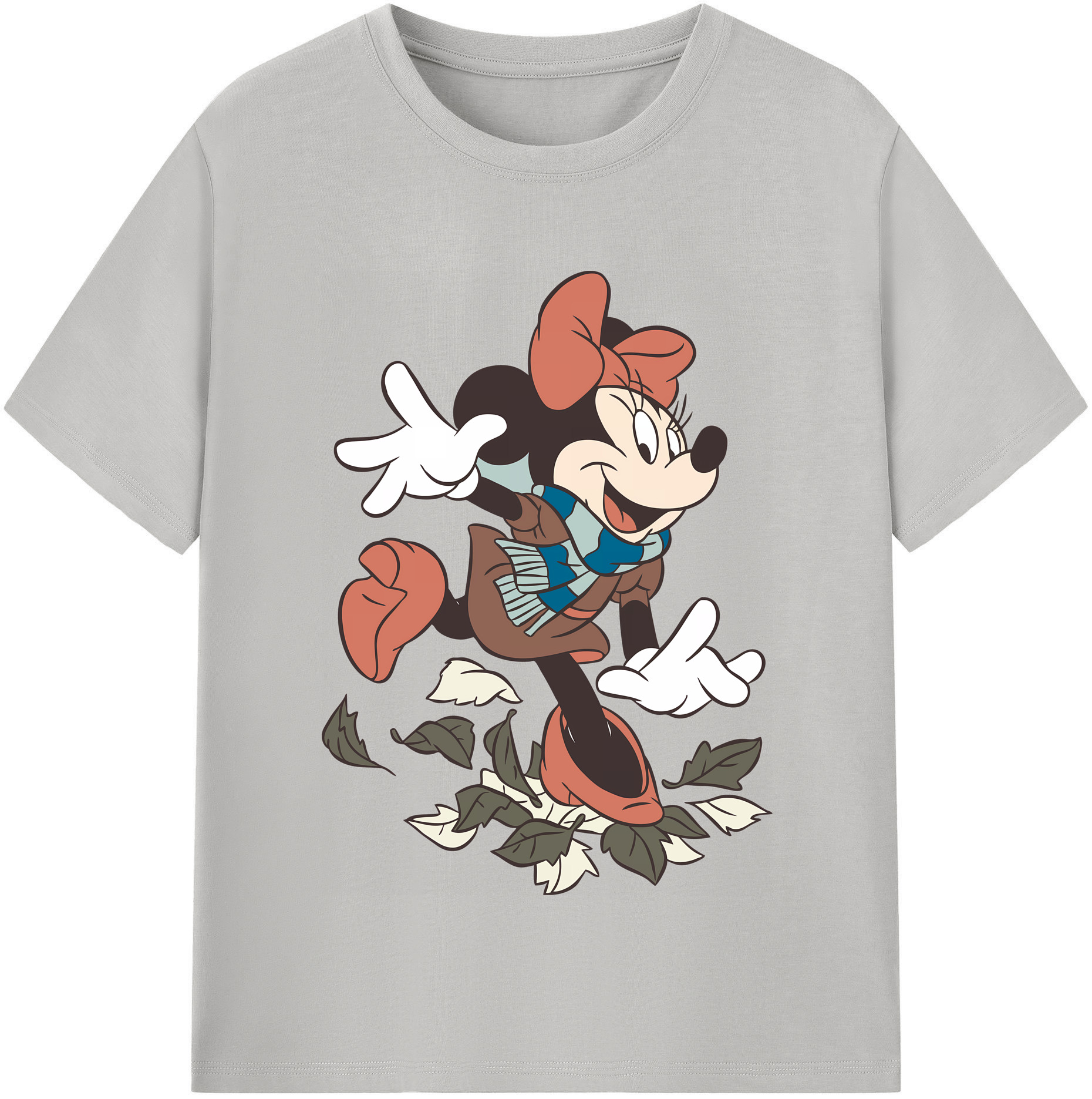 （画像用） ミッキーマウス Mickey Mouse レディースカジュアルプリントTシャツ（綿100％）