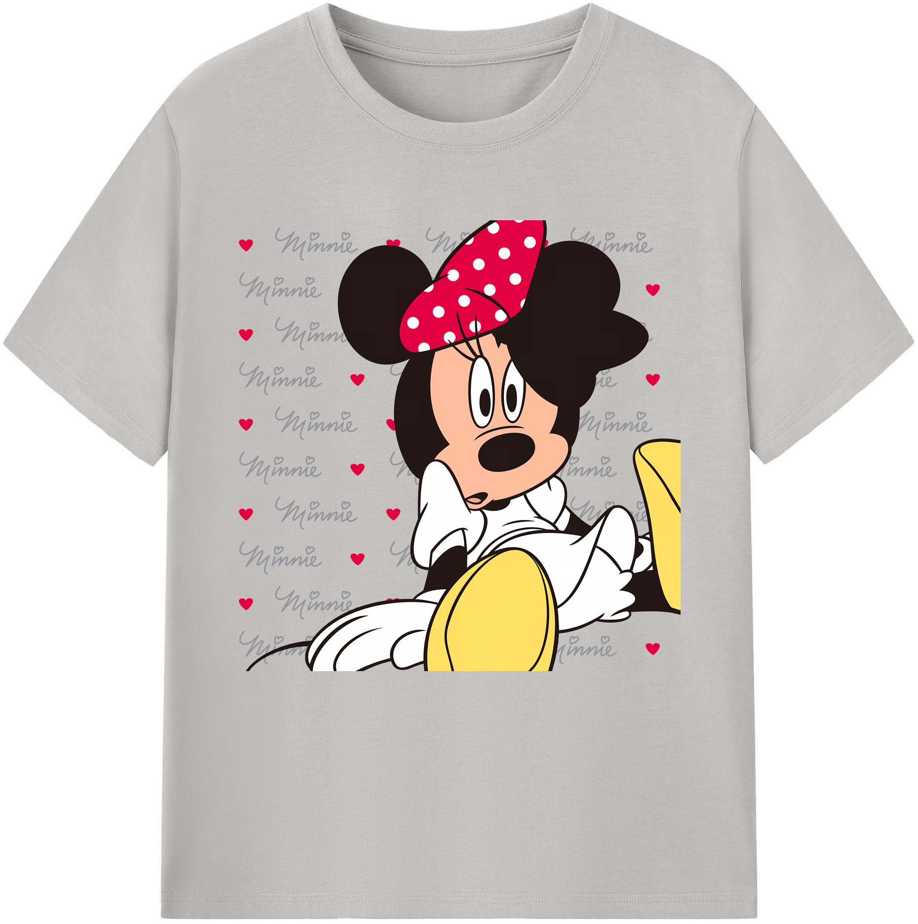 （画像用） ミッキーマウス Mickey Mouse レディースカジュアルプリントTシャツ（綿100％）