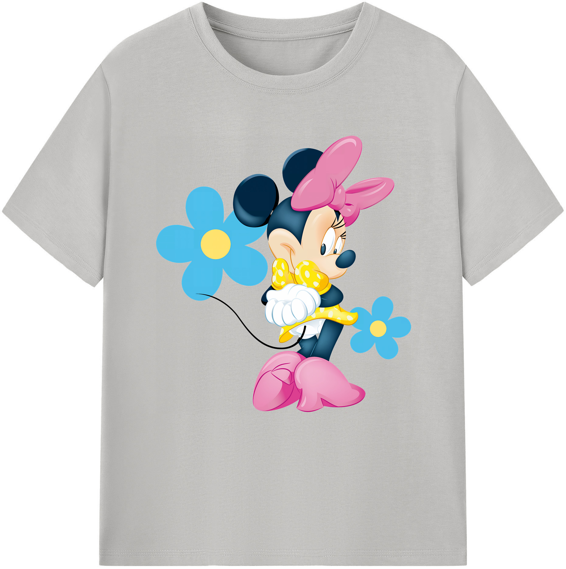 （画像用） ミッキーマウス Mickey Mouse レディースカジュアルプリントTシャツ（綿100％）