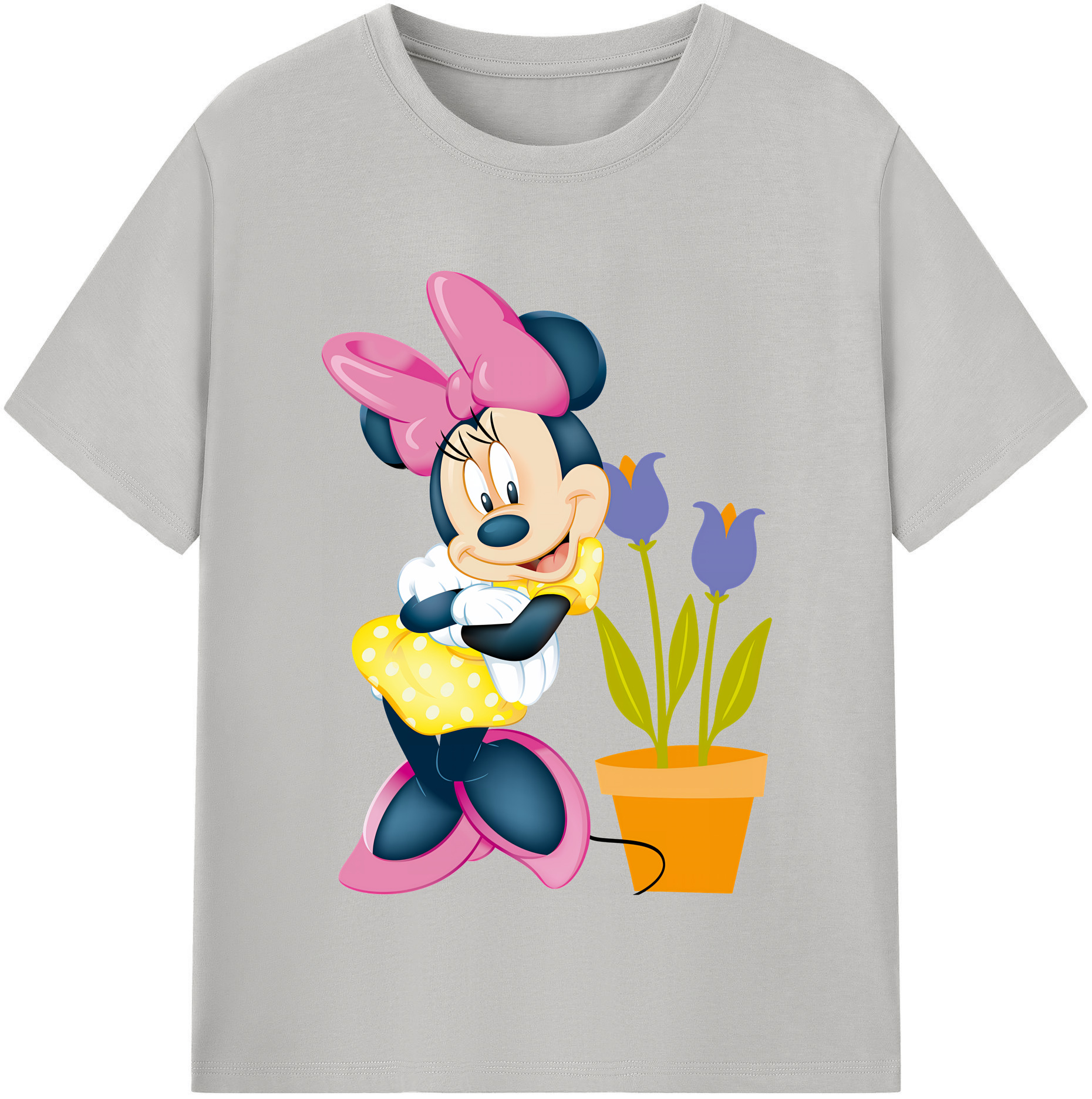 （画像用） ミッキーマウス Mickey Mouse レディースカジュアルプリントTシャツ（綿100％）