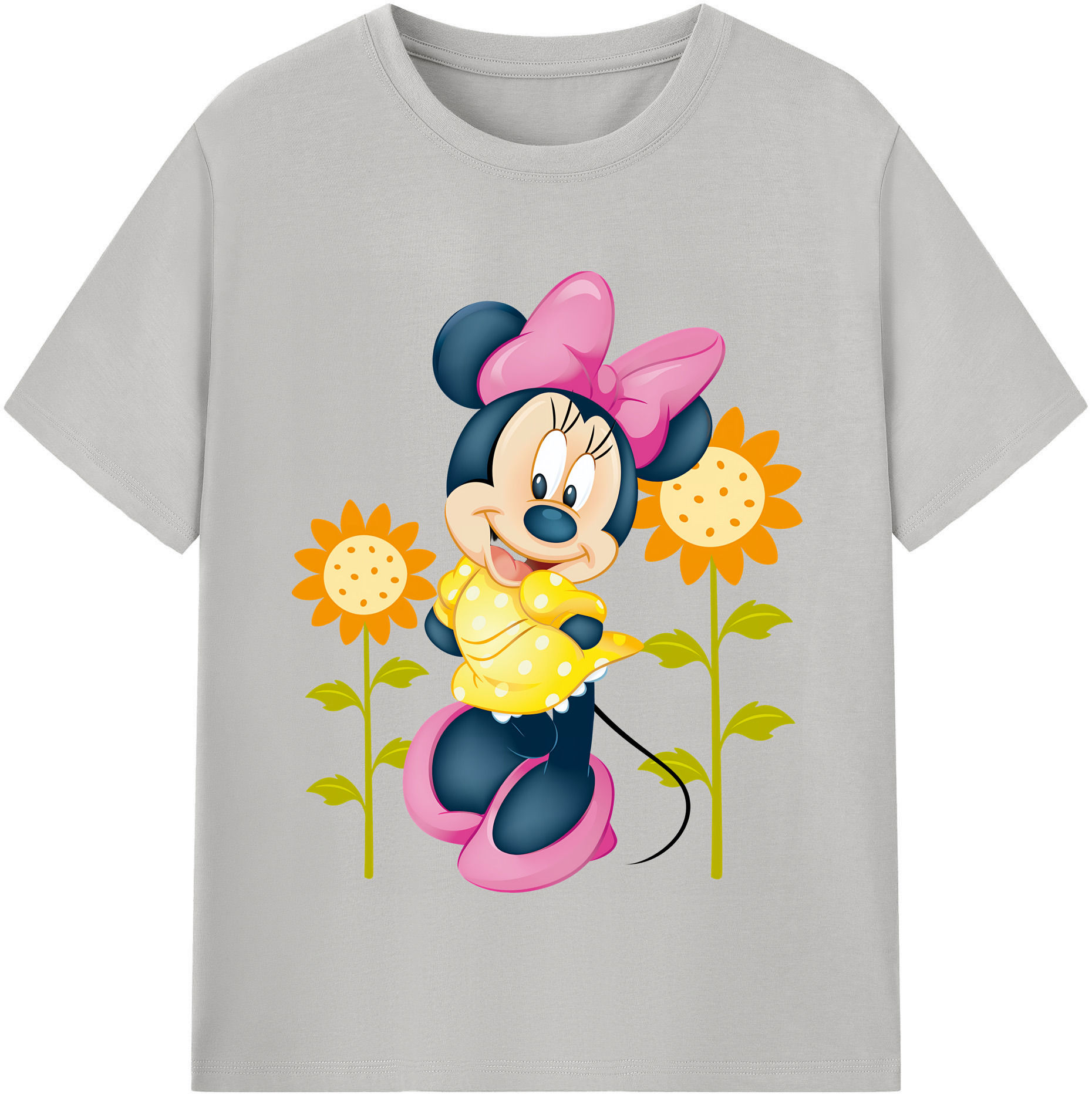 （画像用） ミッキーマウス Mickey Mouse レディースカジュアルプリントTシャツ（綿100％）