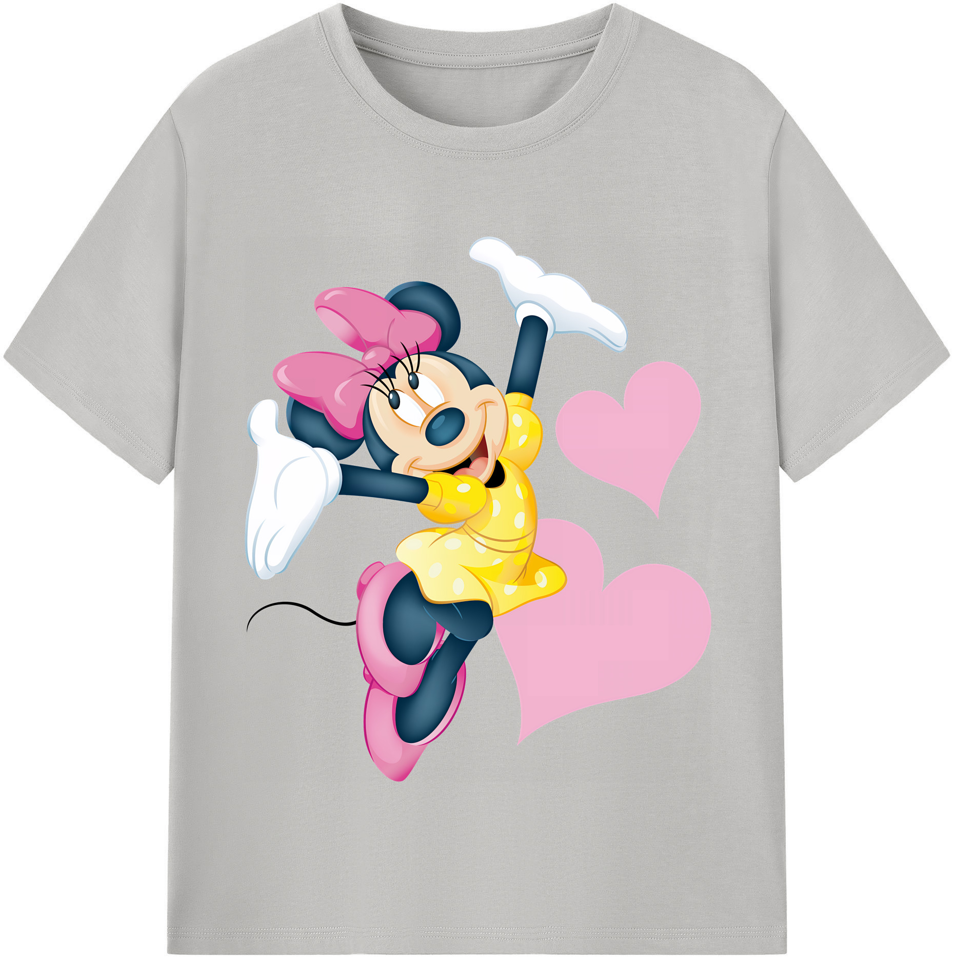 （画像用） ミッキーマウス Mickey Mouse レディースカジュアルプリントTシャツ（綿100％）