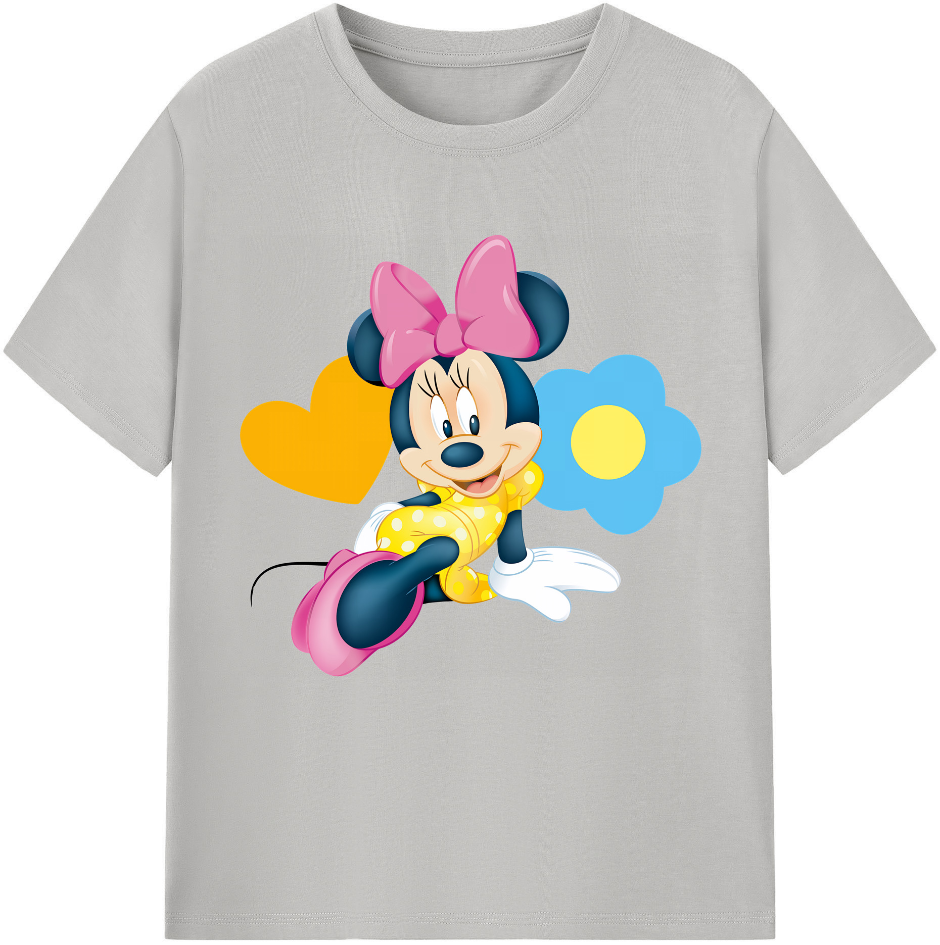 （画像用） ミッキーマウス Mickey Mouse レディースカジュアルプリントTシャツ（綿100％）