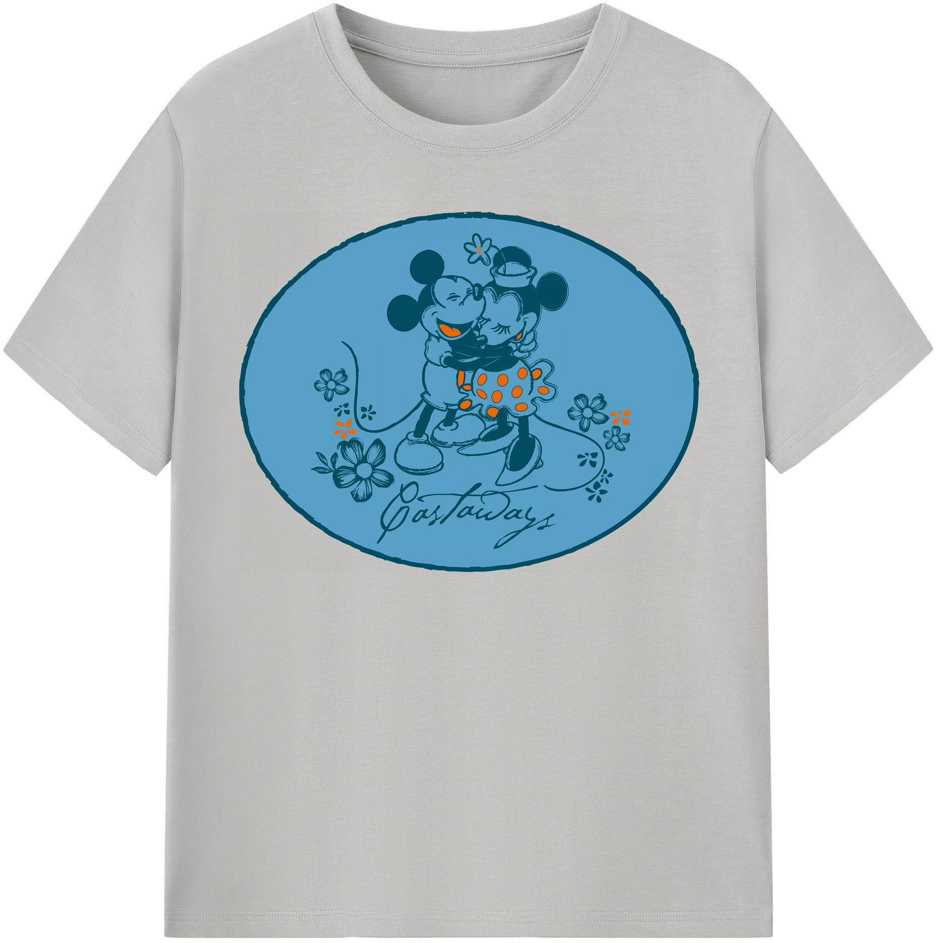 （画像用） ミッキーマウス Mickey Mouse レディースカジュアルプリントTシャツ（綿100％）