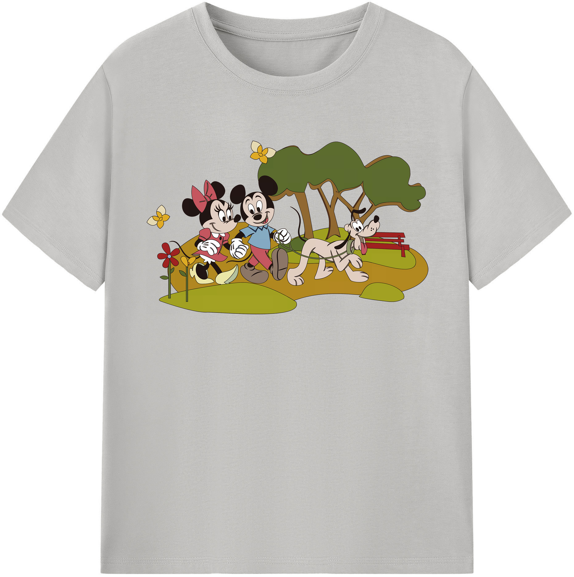 （画像用） ミッキーマウス Mickey Mouse レディースカジュアルプリントTシャツ（綿100％）