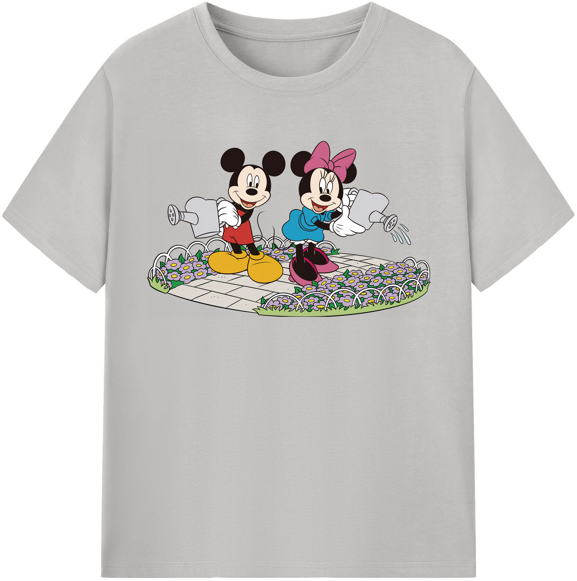 （画像用） ミッキーマウス Mickey Mouse レディースカジュアルプリントTシャツ（綿100％）