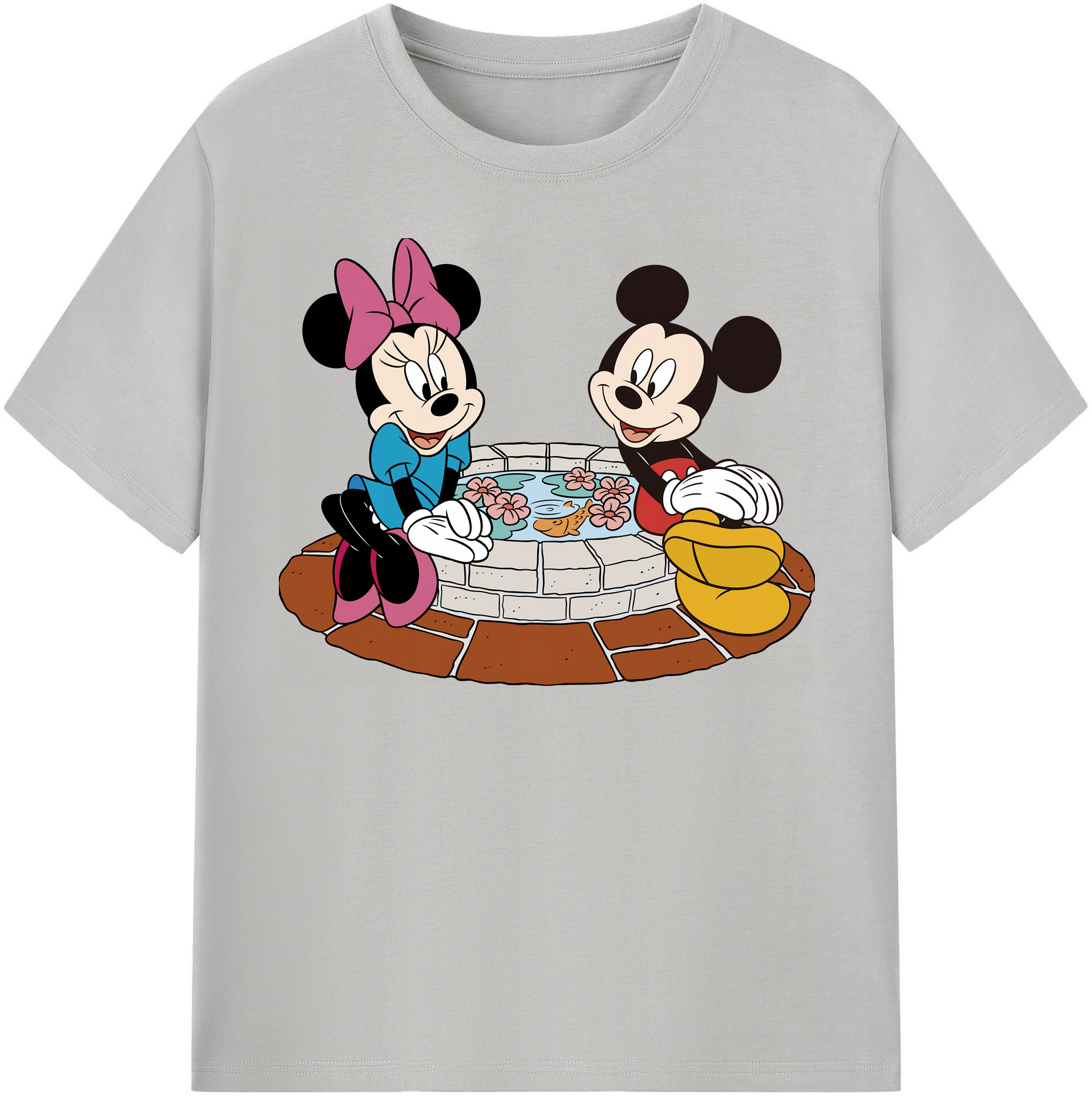 （画像用） ミッキーマウス Mickey Mouse レディースカジュアルプリントTシャツ（綿100％）