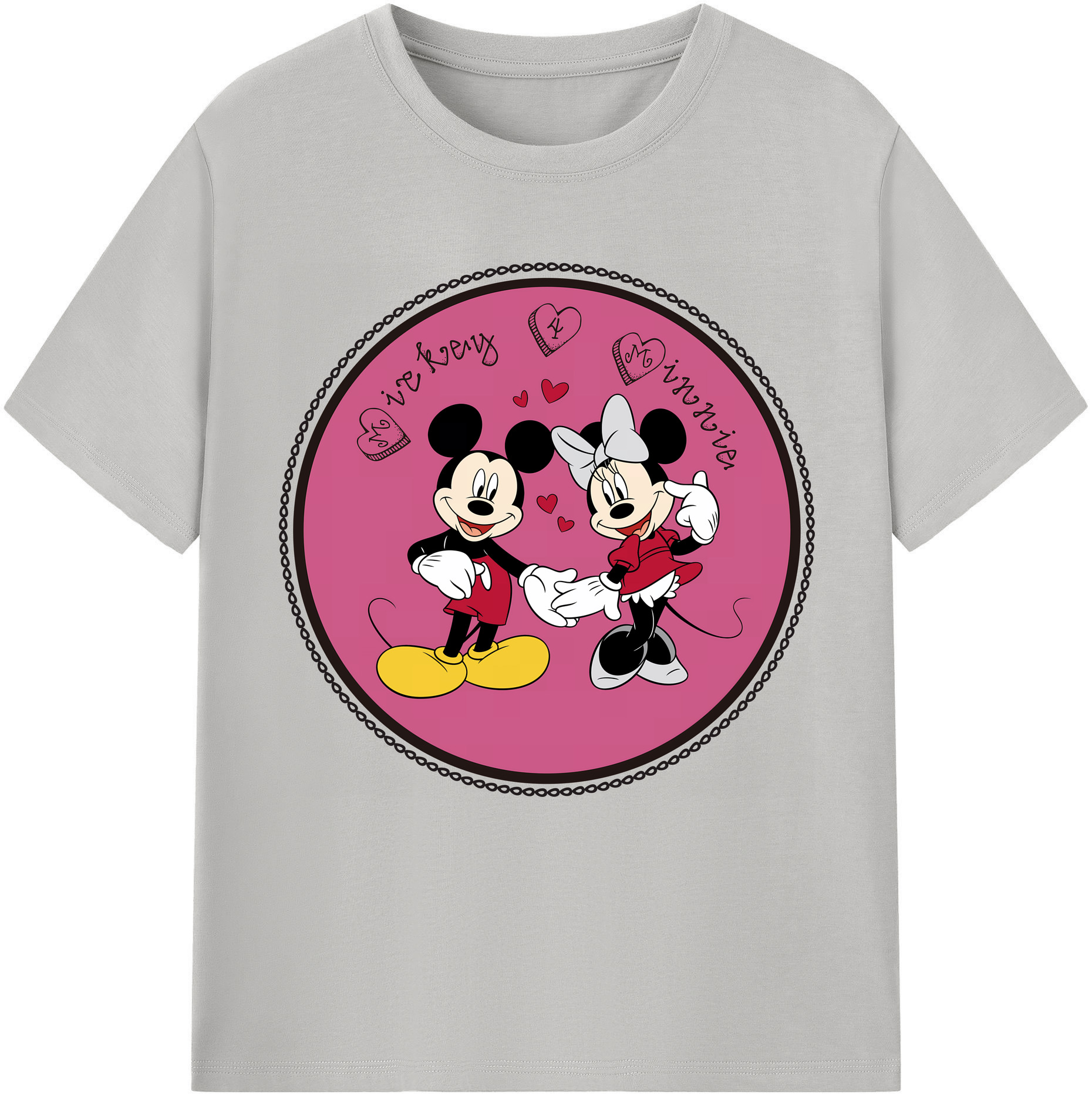ミッキーマウス Mickey Mouse レディースカジュアルプリントTシャツ（綿100％）