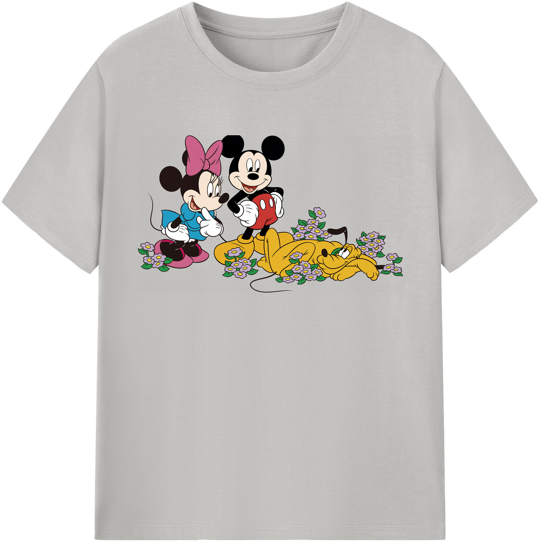 （画像用） ミッキーマウス Mickey Mouse レディースカジュアルプリントTシャツ（綿100％）