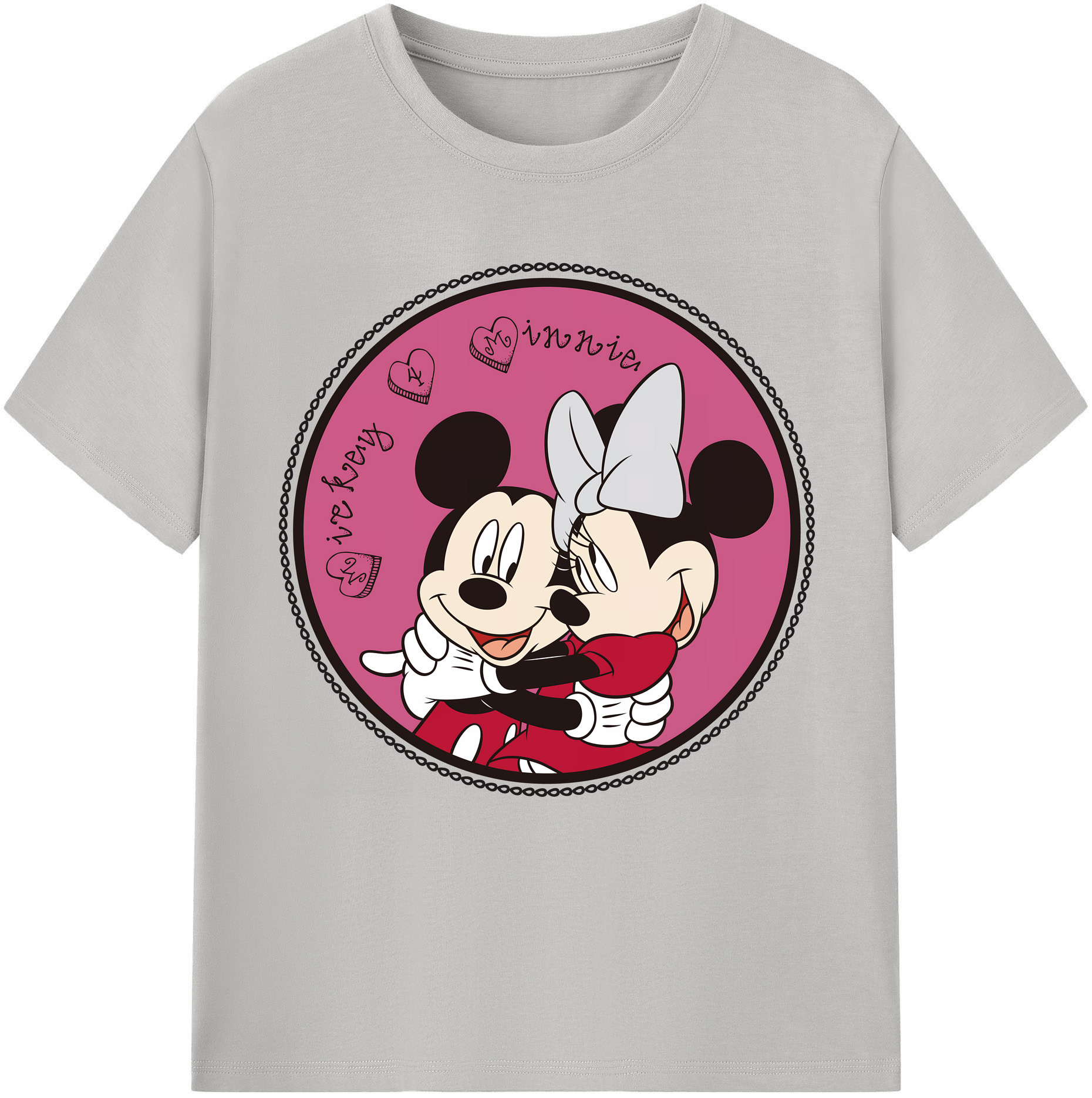 （画像用） ミッキーマウス Mickey Mouse レディースカジュアルプリントTシャツ（綿100％）