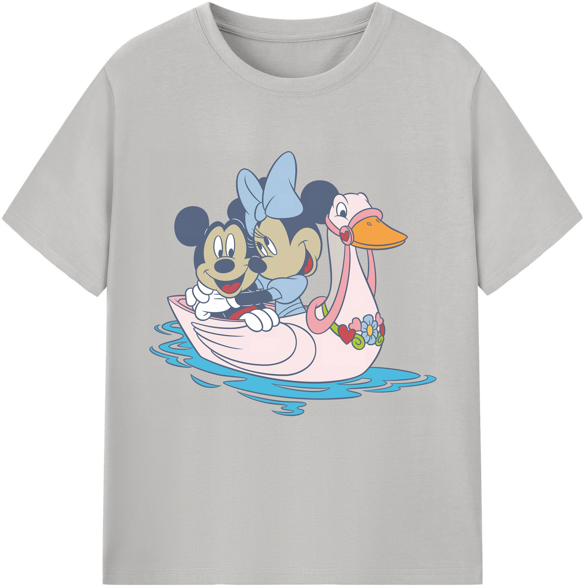 （画像用） ミッキーマウス Mickey Mouse レディースカジュアルプリントTシャツ（綿100％）