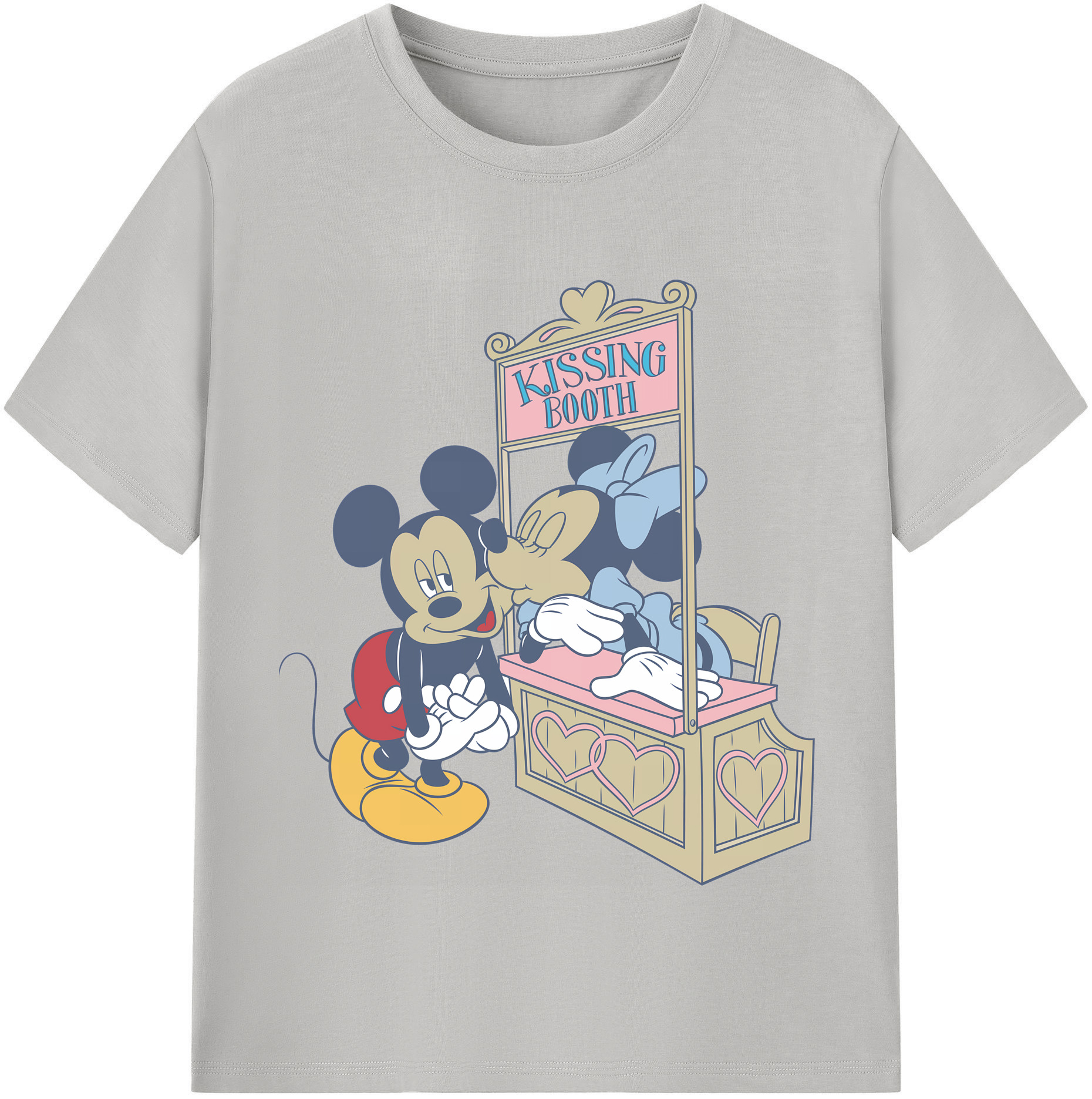 （画像用） ミッキーマウス Mickey Mouse レディースカジュアルプリントTシャツ（綿100％）
