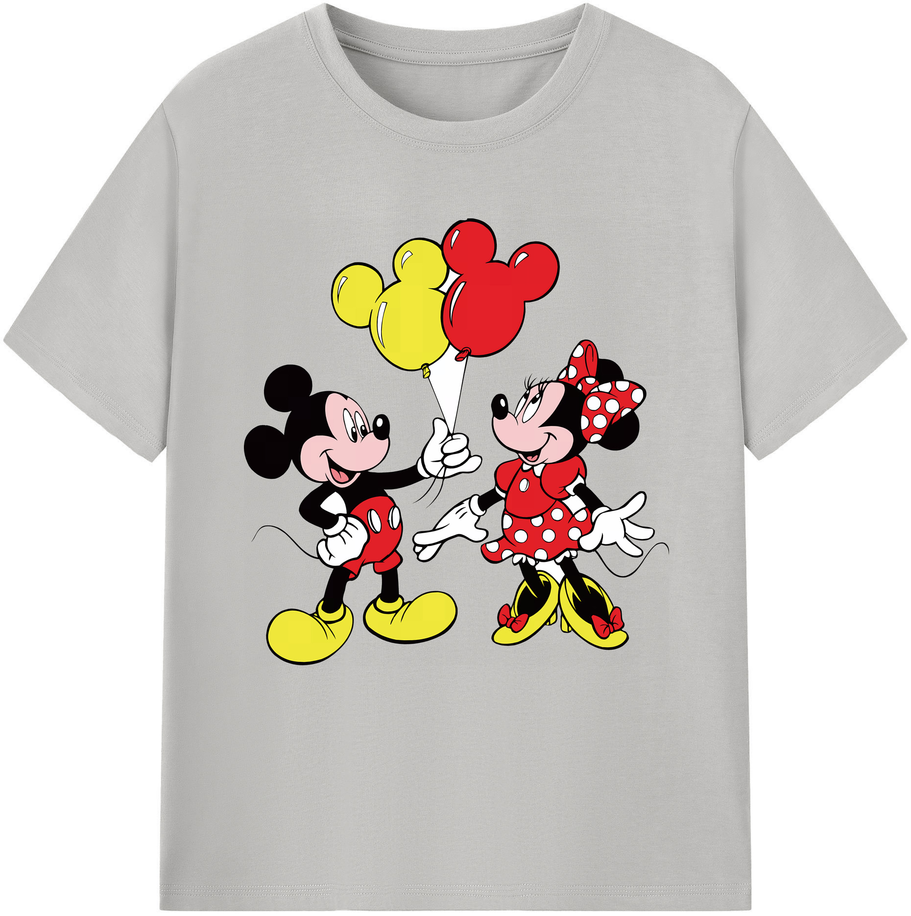 （画像用） ミッキーマウス Mickey Mouse レディースカジュアルプリントTシャツ（綿100％）