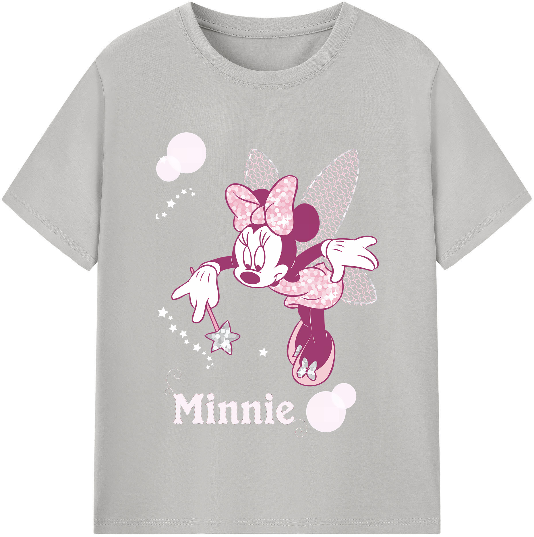 （画像用） ミッキーマウス Mickey Mouse レディースカジュアルプリントTシャツ（綿100％）