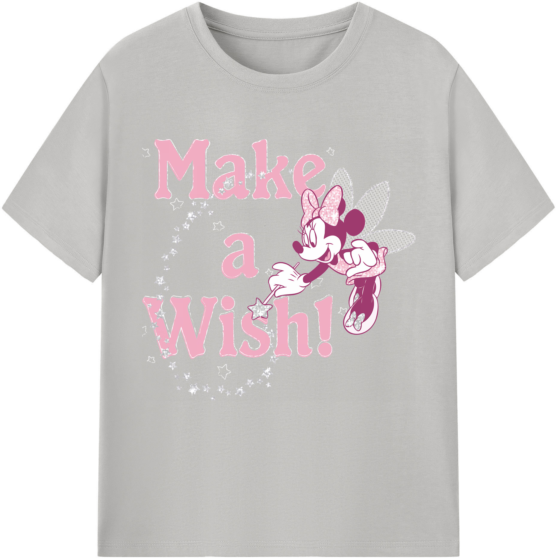（画像用） ミッキーマウス Mickey Mouse レディースカジュアルプリントTシャツ（綿100％）