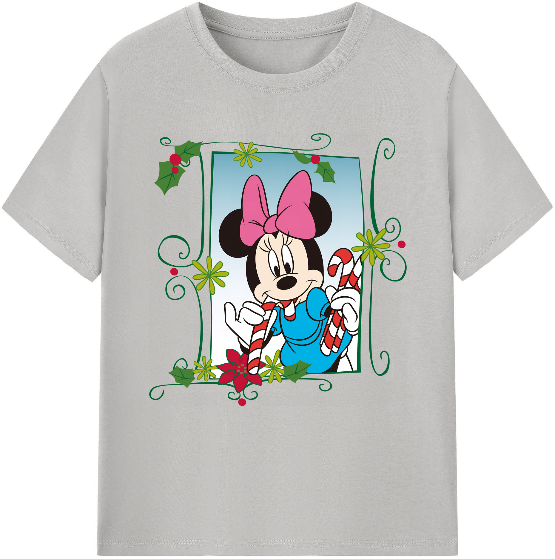 （画像用） ミッキーマウス Mickey Mouse レディースカジュアルプリントTシャツ（綿100％）