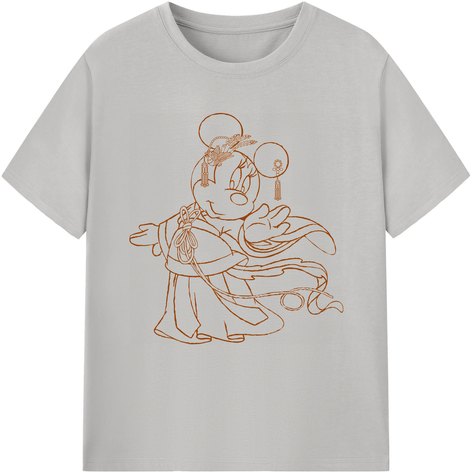 （画像用） ミッキーマウス Mickey Mouse レディースカジュアルプリントTシャツ（綿100％）