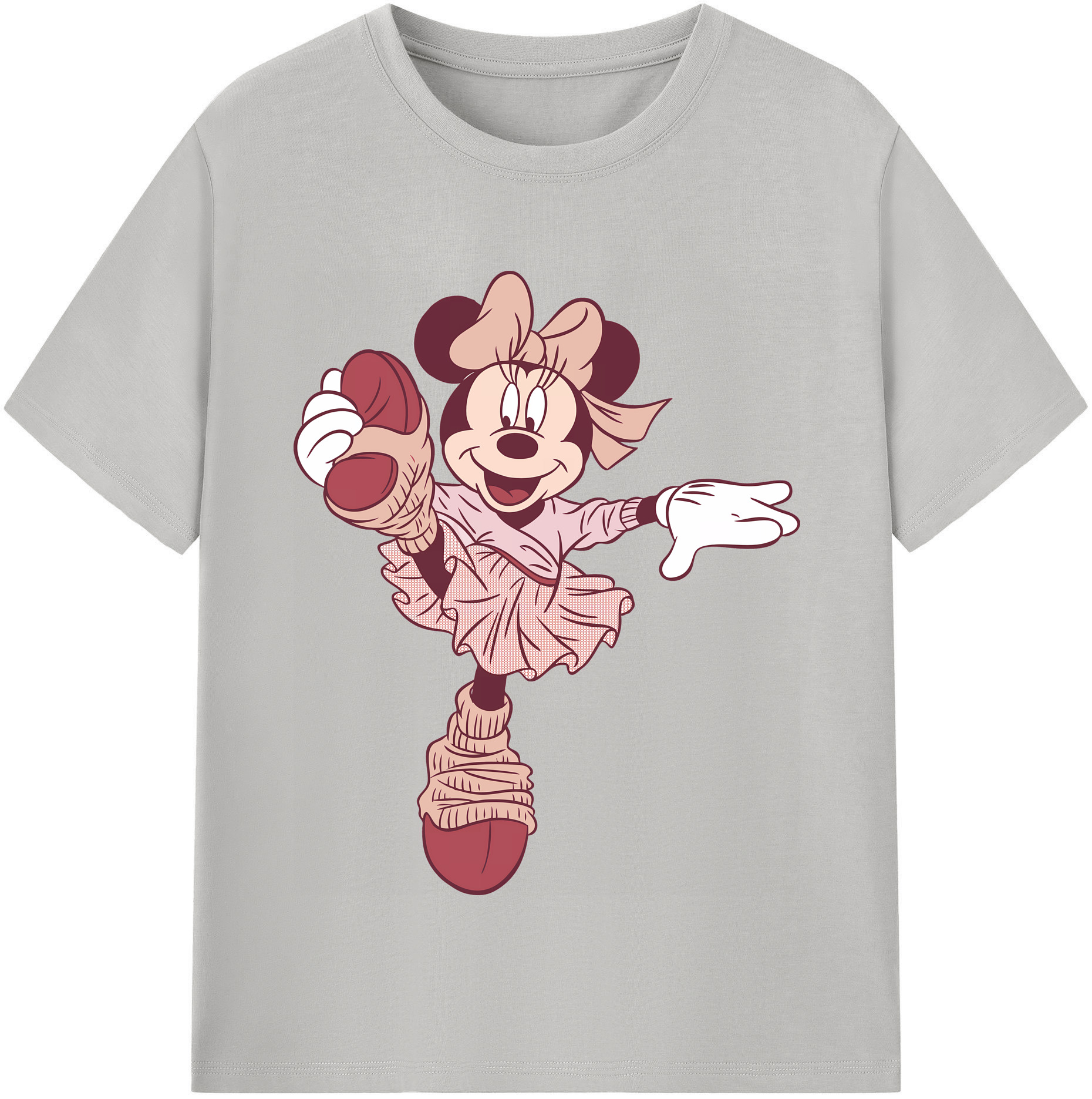 （画像用） ミッキーマウス Mickey Mouse レディースカジュアルプリントTシャツ（綿100％）