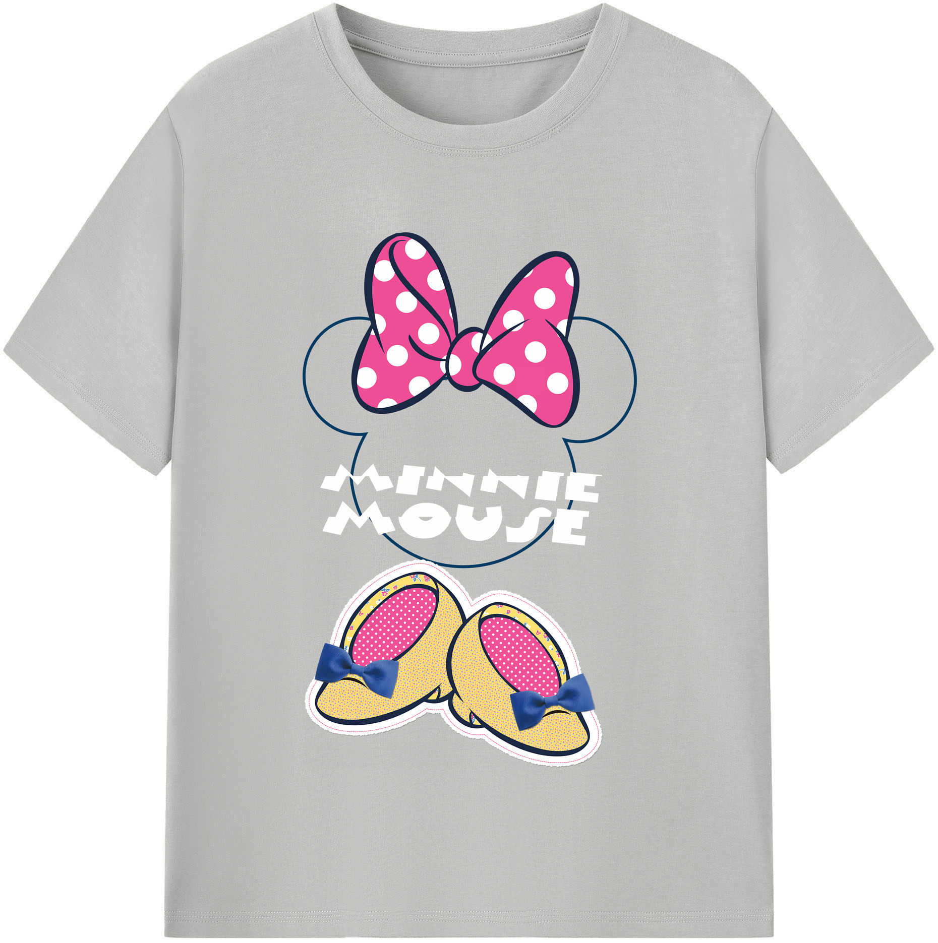 （画像用） ミッキーマウス Mickey Mouse レディースカジュアルプリントTシャツ（綿100％）