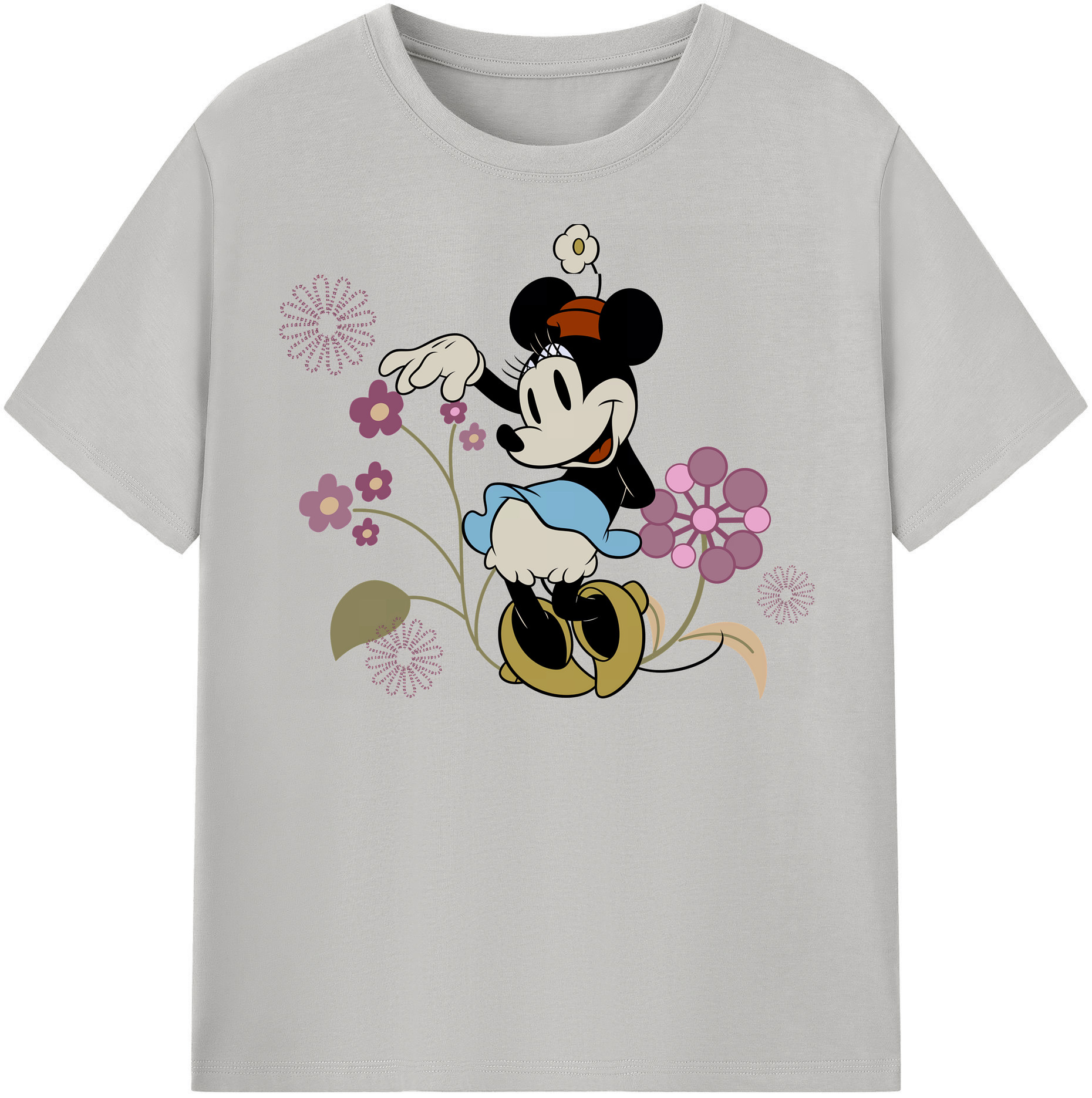 （画像用） ミッキーマウス Mickey Mouse レディースカジュアルプリントTシャツ（綿100％）