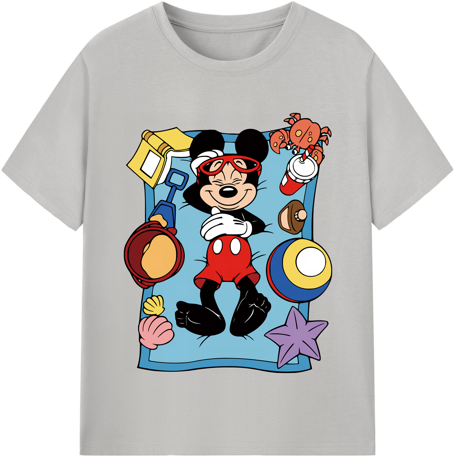 ミッキーマウス Mickey Mouse レディースカジュアルプリントTシャツ（綿100％）