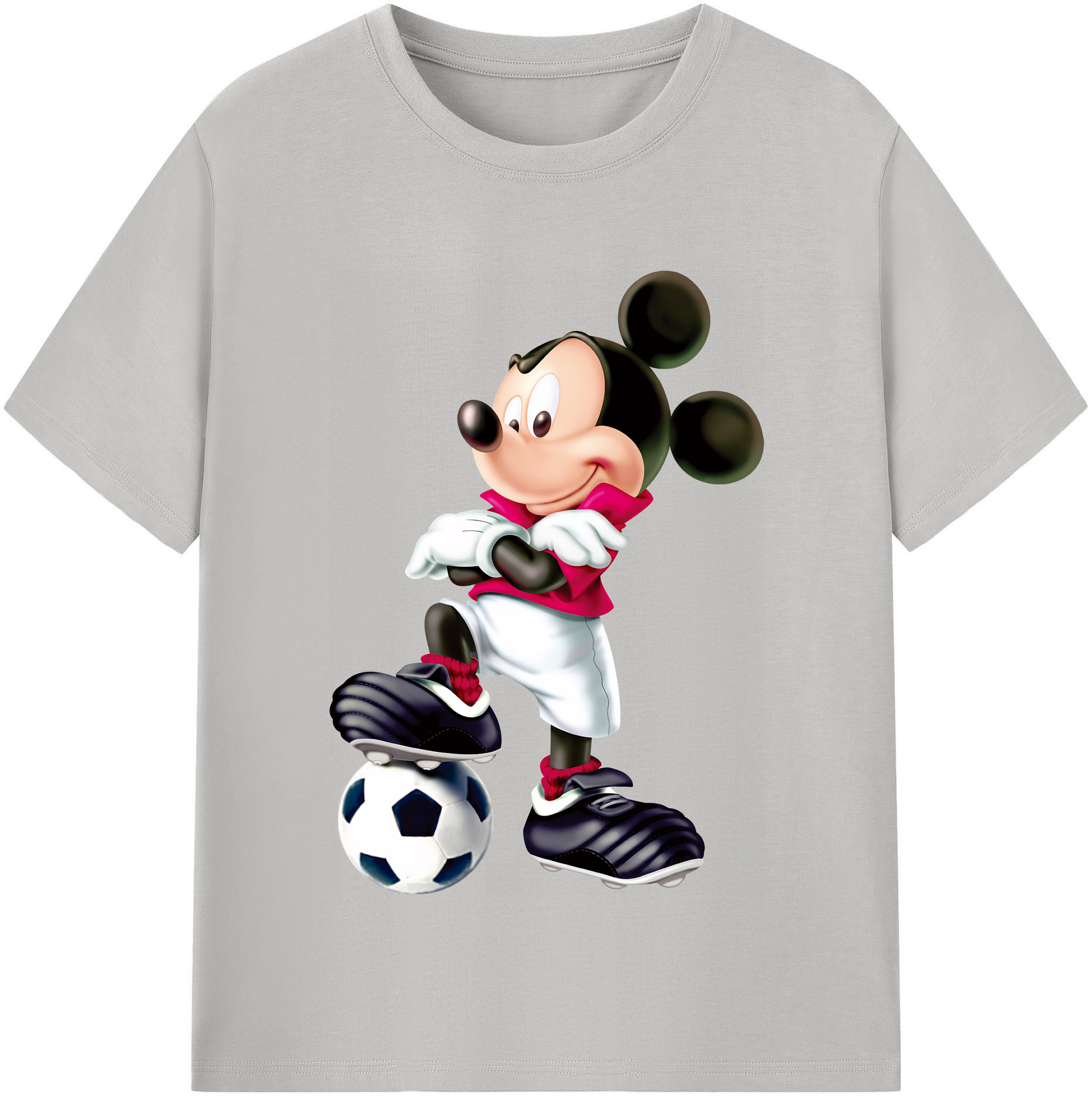 ミッキーマウス Mickey Mouse レディースカジュアルプリントTシャツ（綿100％）