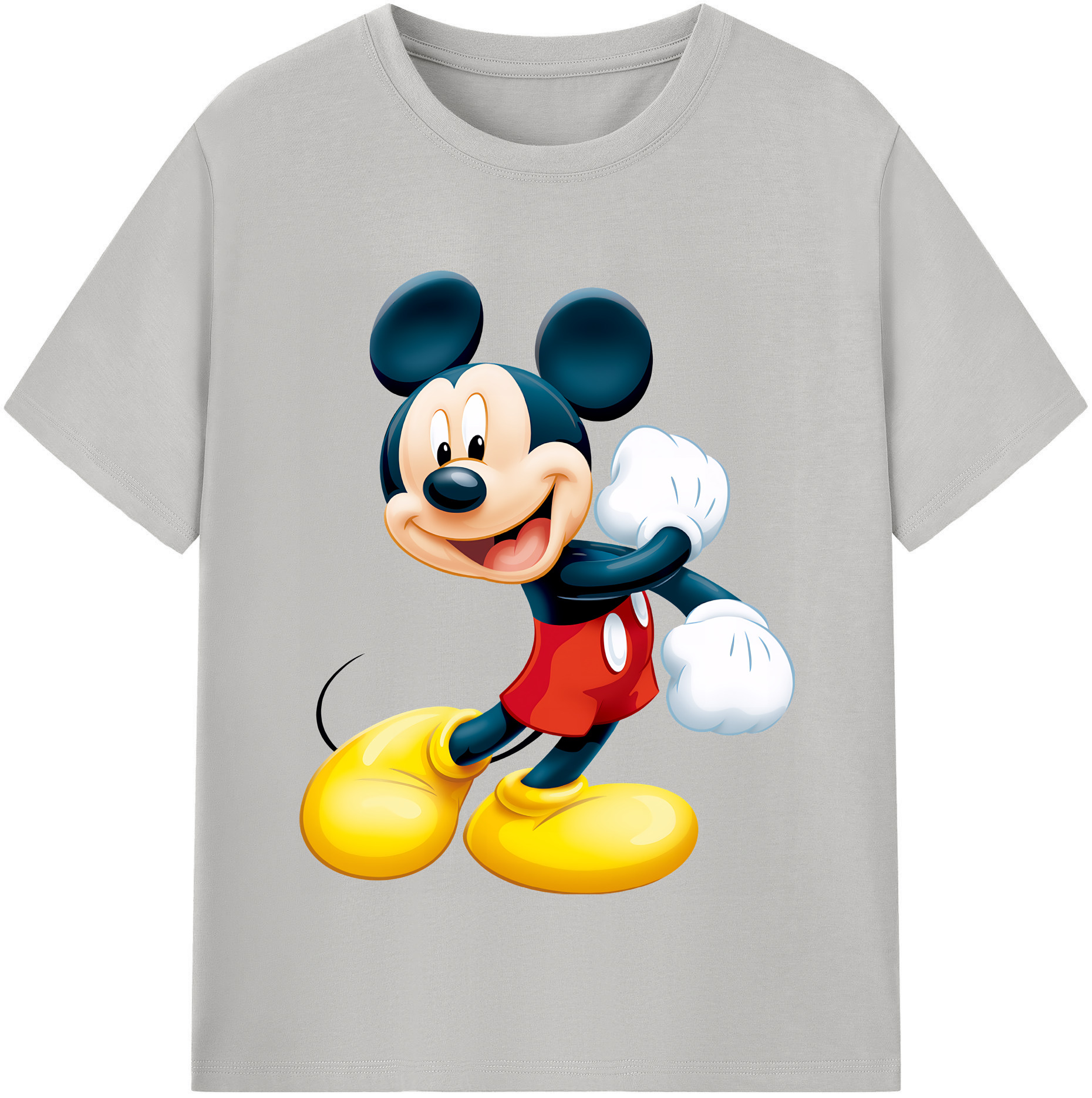 （画像用） ミッキーマウス Mickey Mouse レディースカジュアルプリントTシャツ（綿100％）
