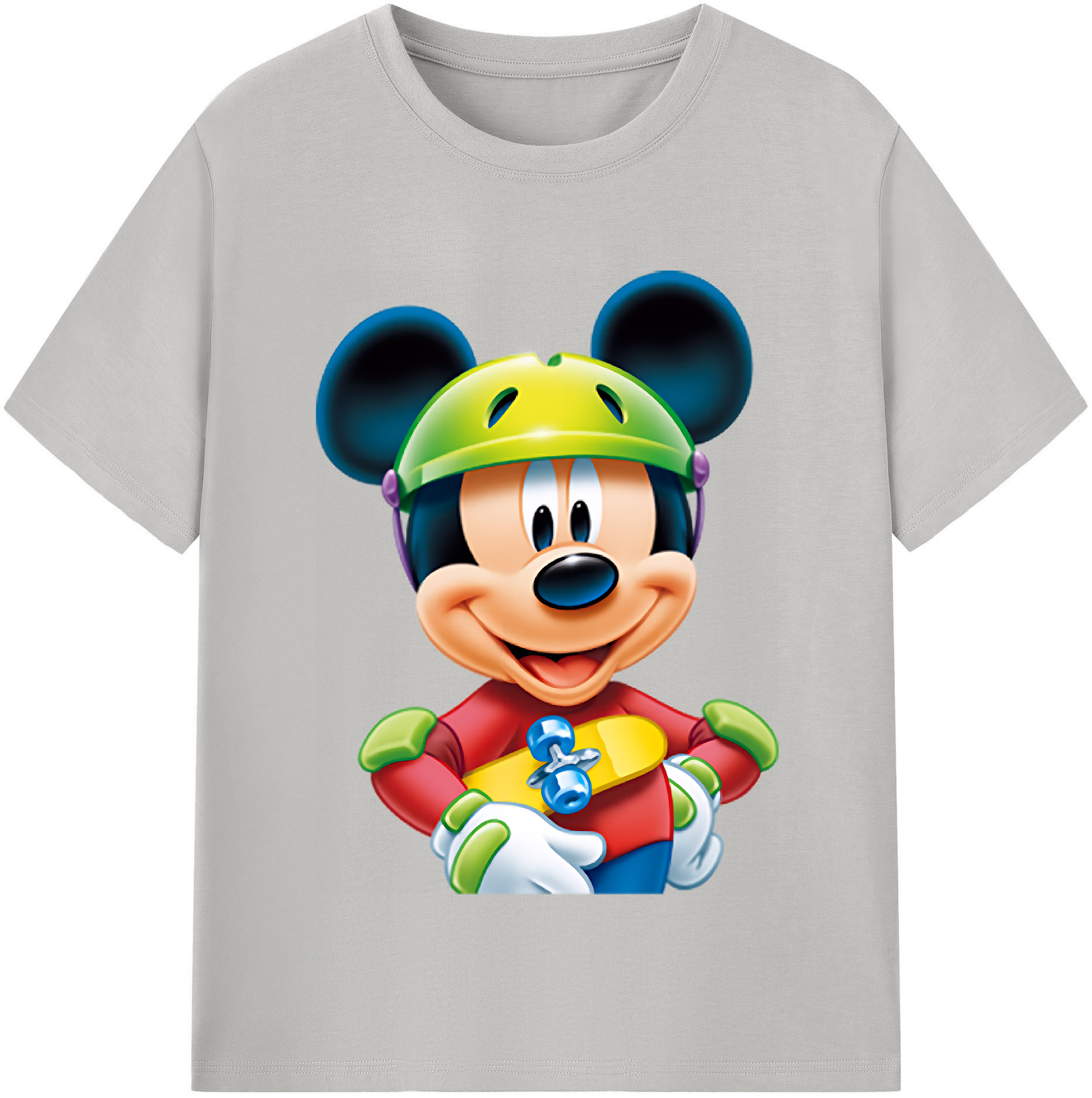 （画像用） ミッキーマウス Mickey Mouse レディースカジュアルプリントTシャツ（綿100％）