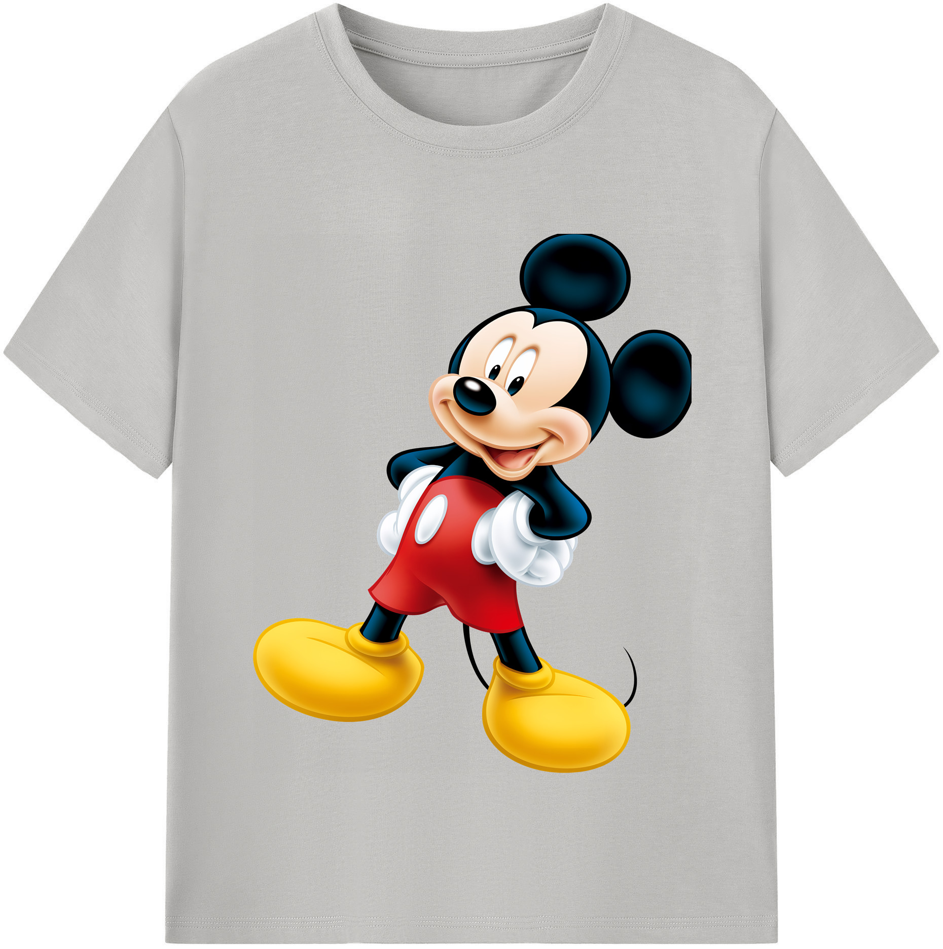 （画像用） ミッキーマウス Mickey Mouse レディースカジュアルプリントTシャツ（綿100％）