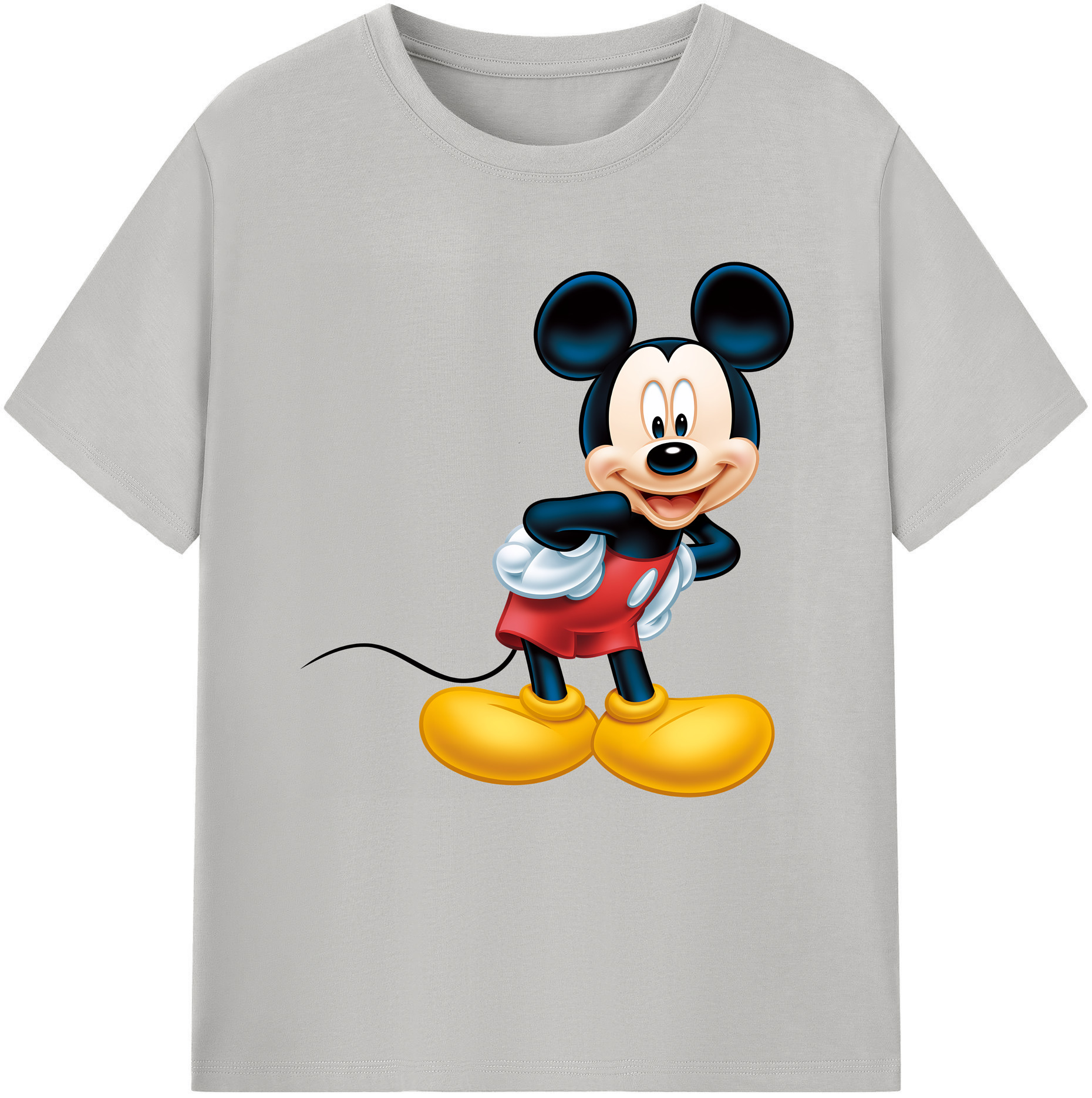 （画像用） ミッキーマウス Mickey Mouse レディースカジュアルプリントTシャツ（綿100％）