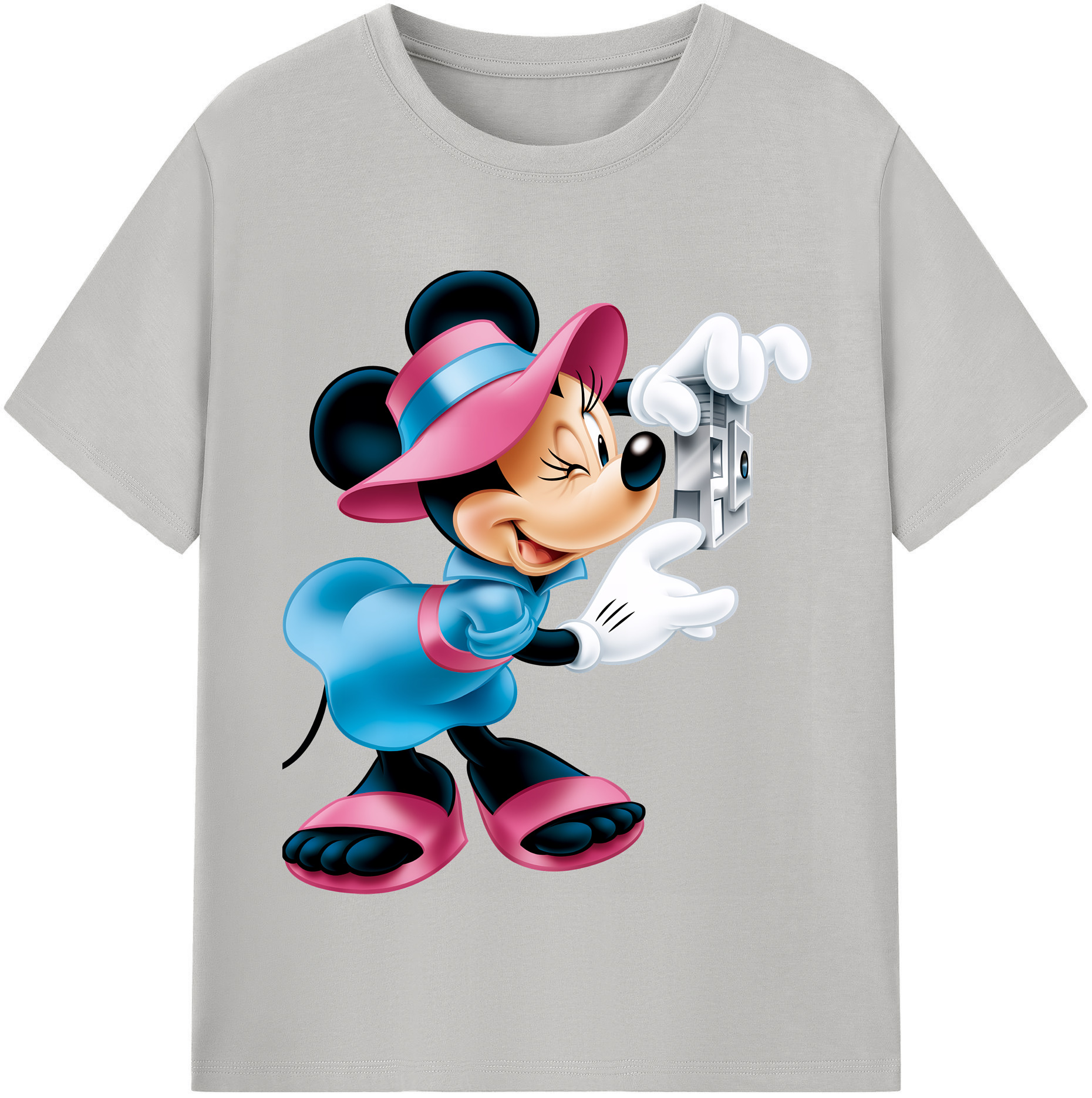 （画像用） ミッキーマウス Mickey Mouse レディースカジュアルプリントTシャツ（綿100％）