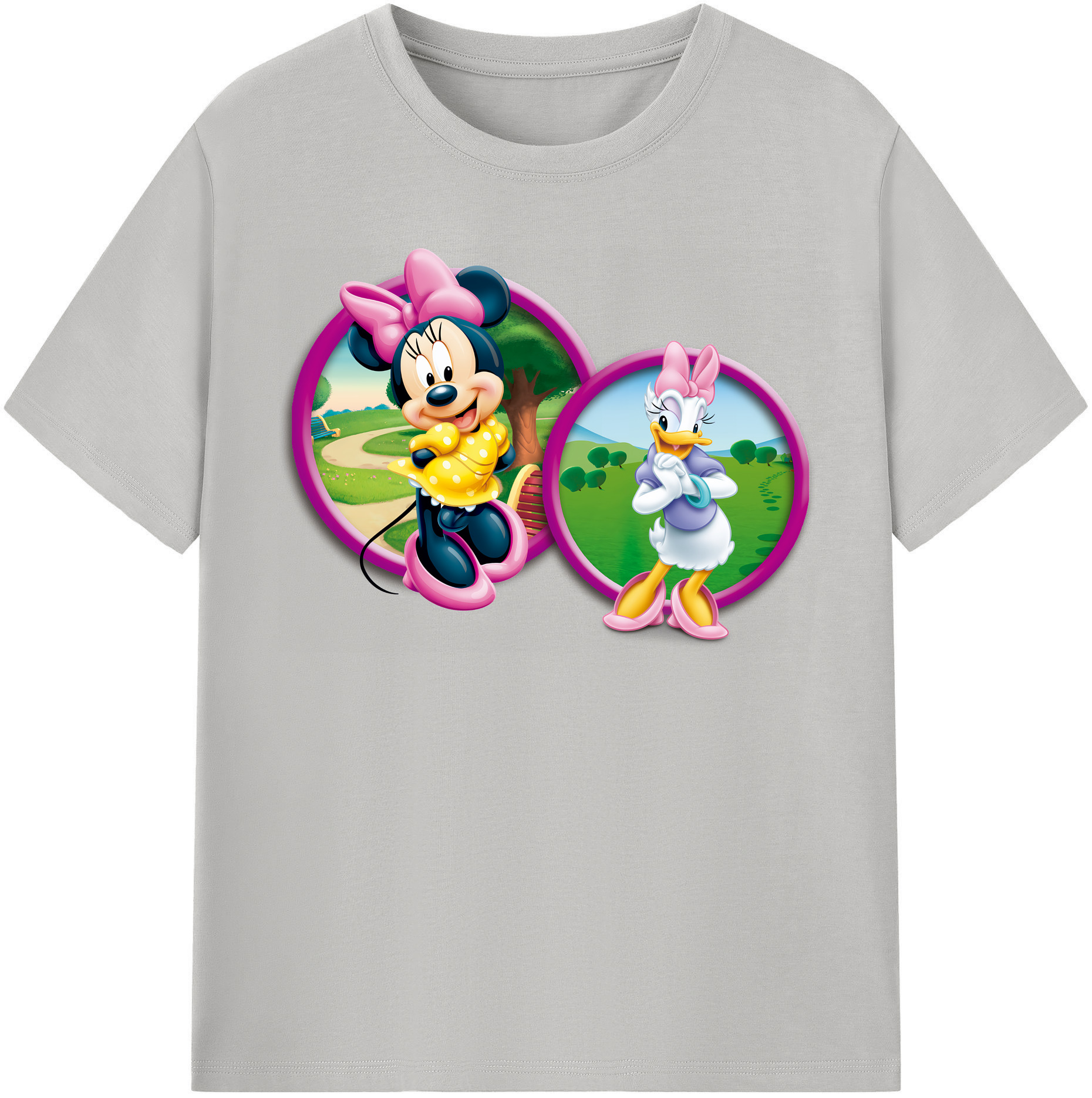 （画像用） ミッキーマウス Mickey Mouse レディースカジュアルプリントTシャツ（綿100％）