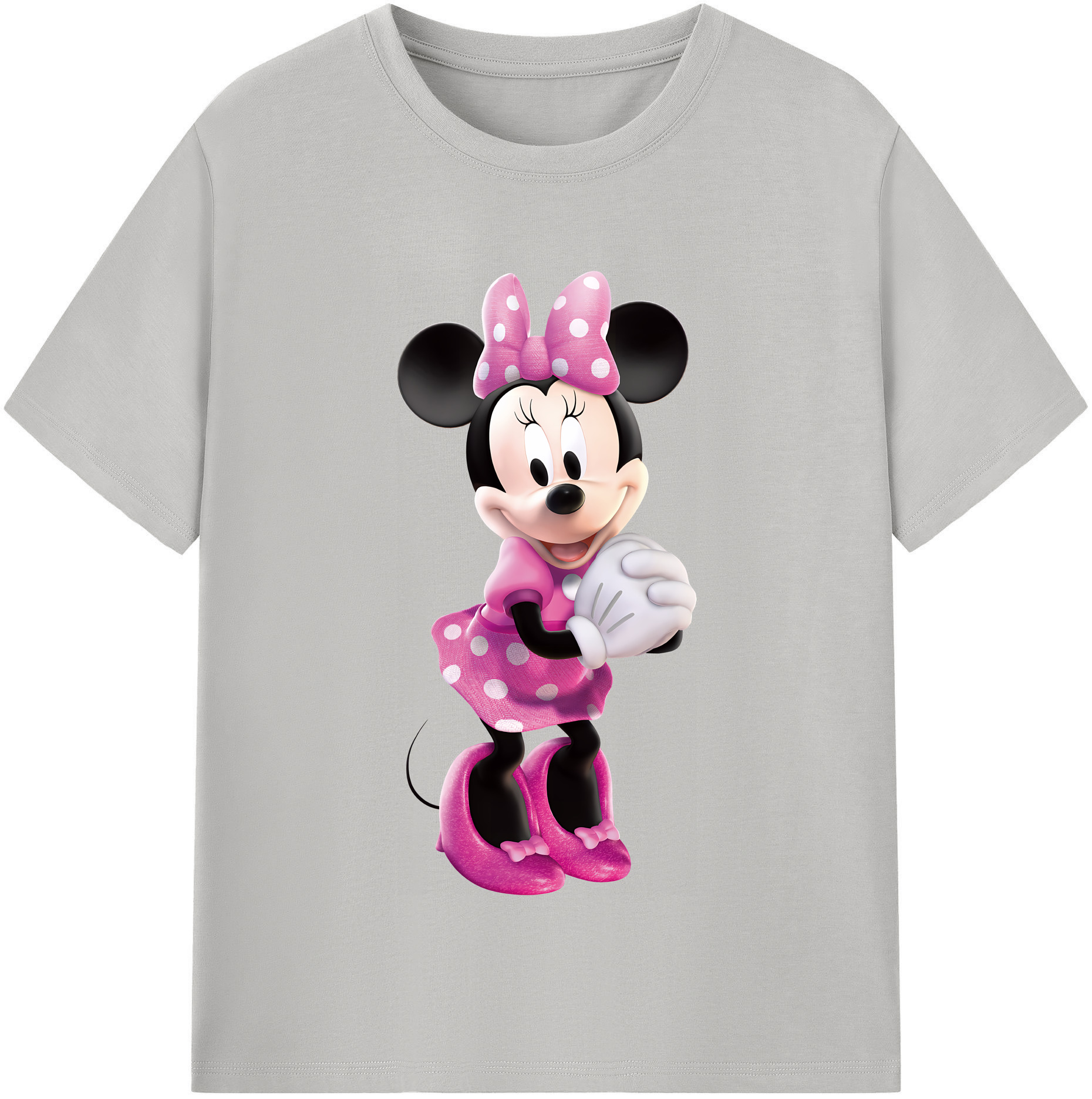 （画像用） ミッキーマウス Mickey Mouse レディースカジュアルプリントTシャツ（綿100％）