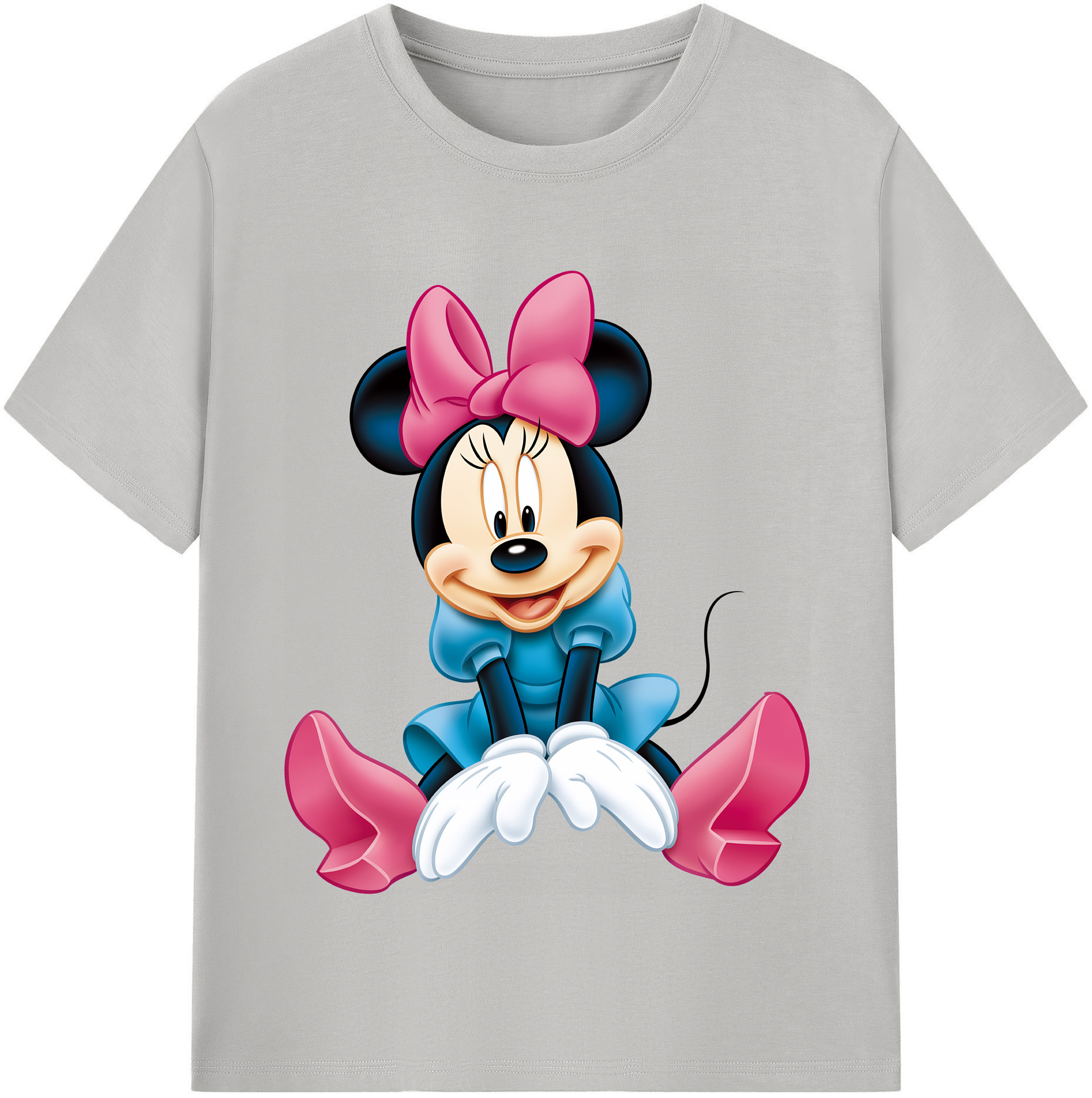 （画像用） ミッキーマウス Mickey Mouse レディースカジュアルプリントTシャツ（綿100％）