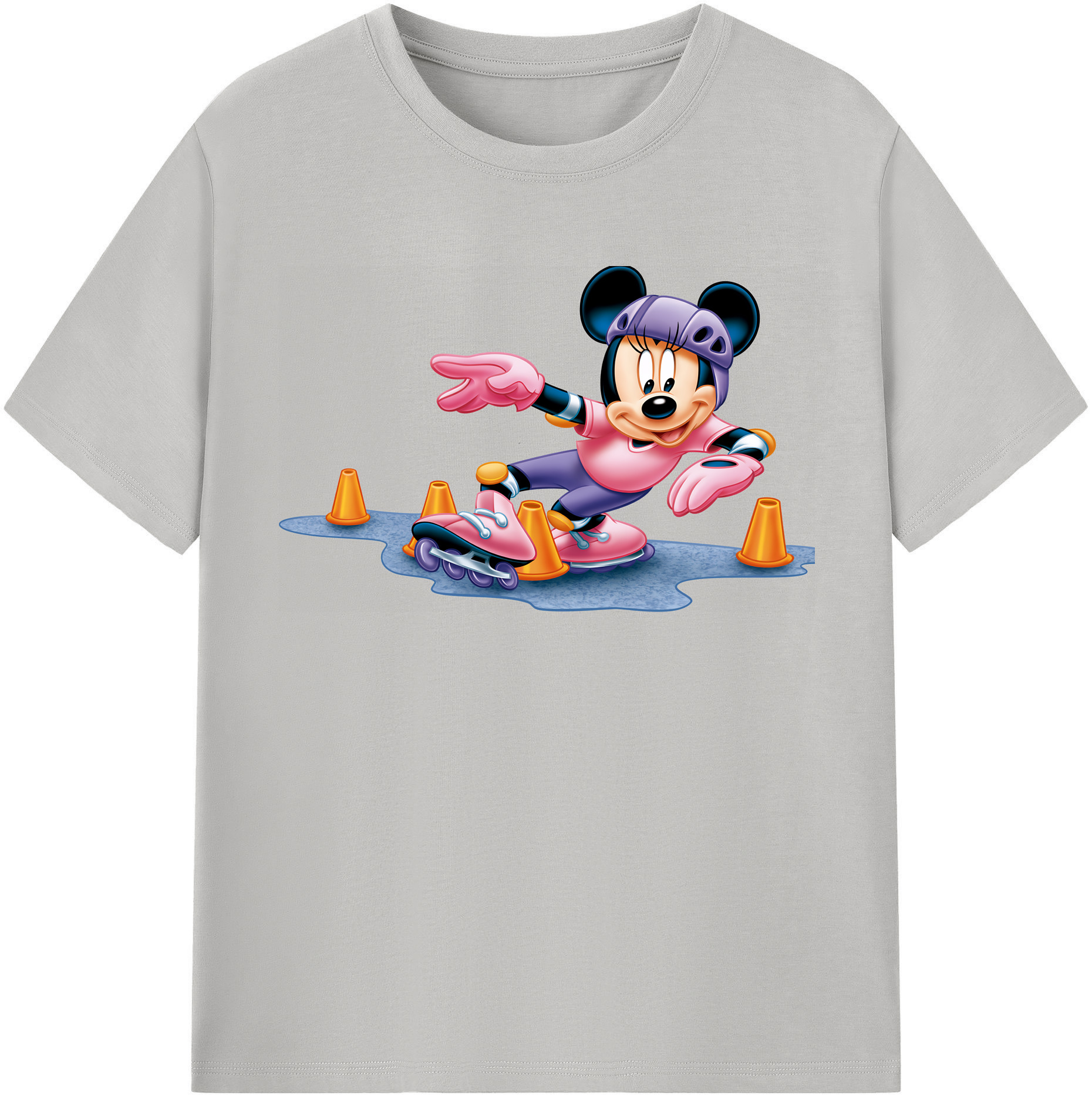 （画像用） ミッキーマウス Mickey Mouse レディースカジュアルプリントTシャツ（綿100％）