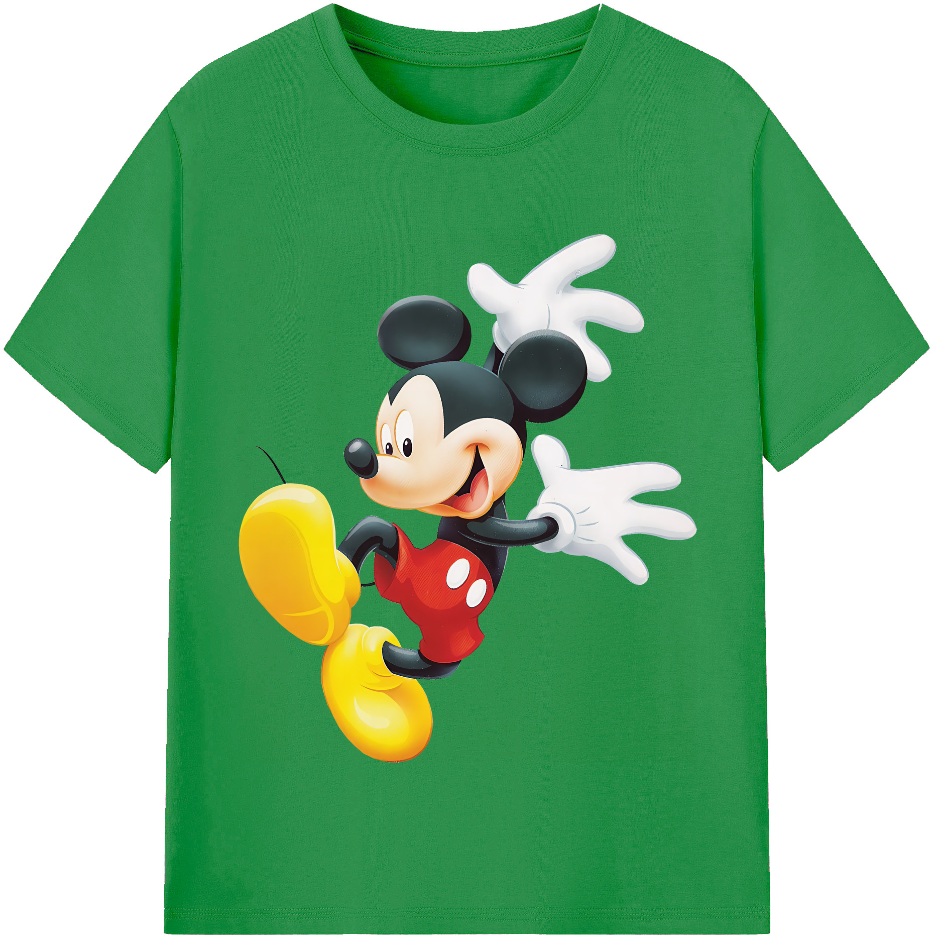 （画像用） ミッキーマウス Mickey Mouse レディースカジュアルプリントTシャツ（綿100％）