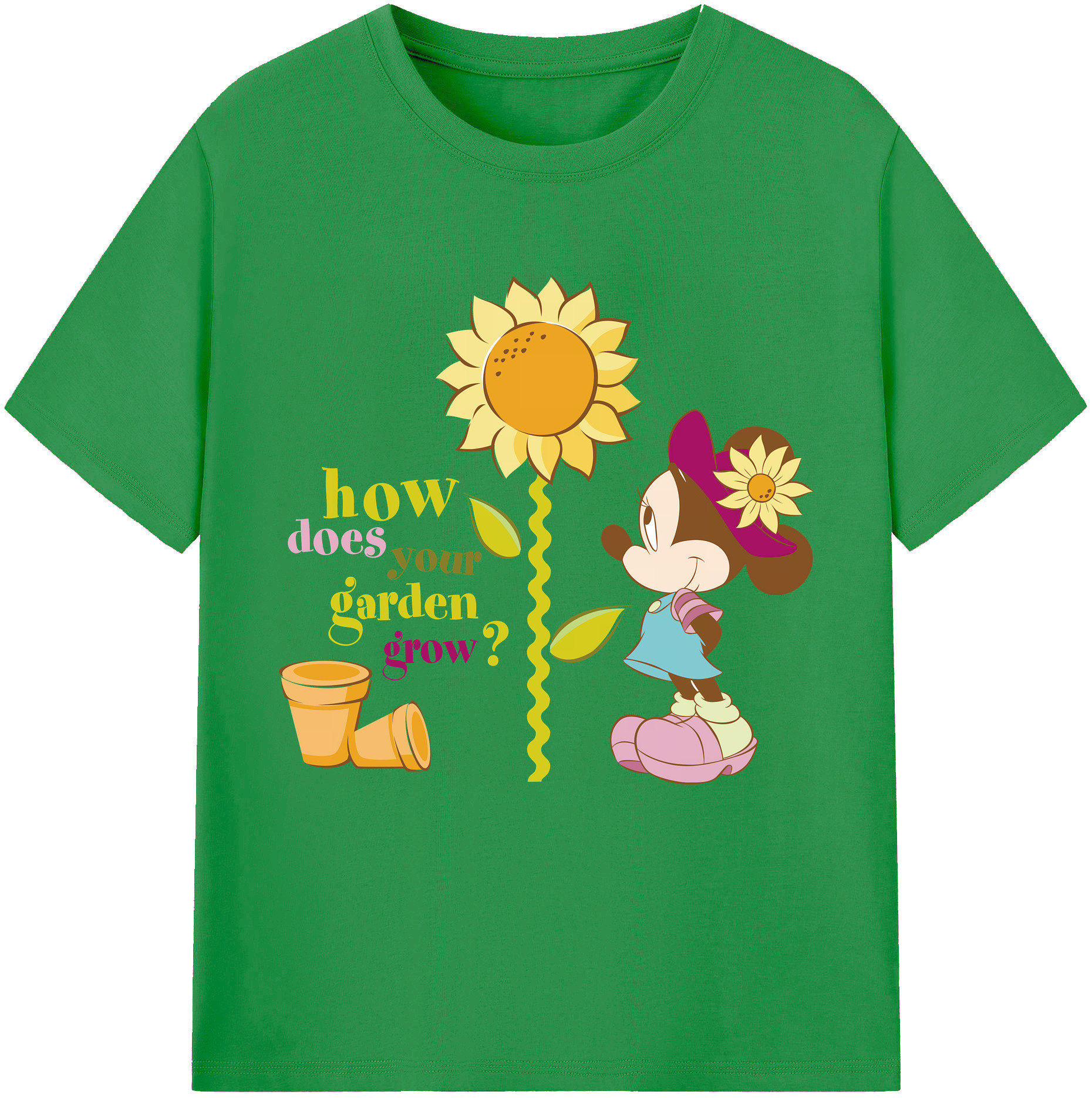 （画像用） ミッキーマウス Mickey Mouse レディースカジュアルプリントTシャツ（綿100％）