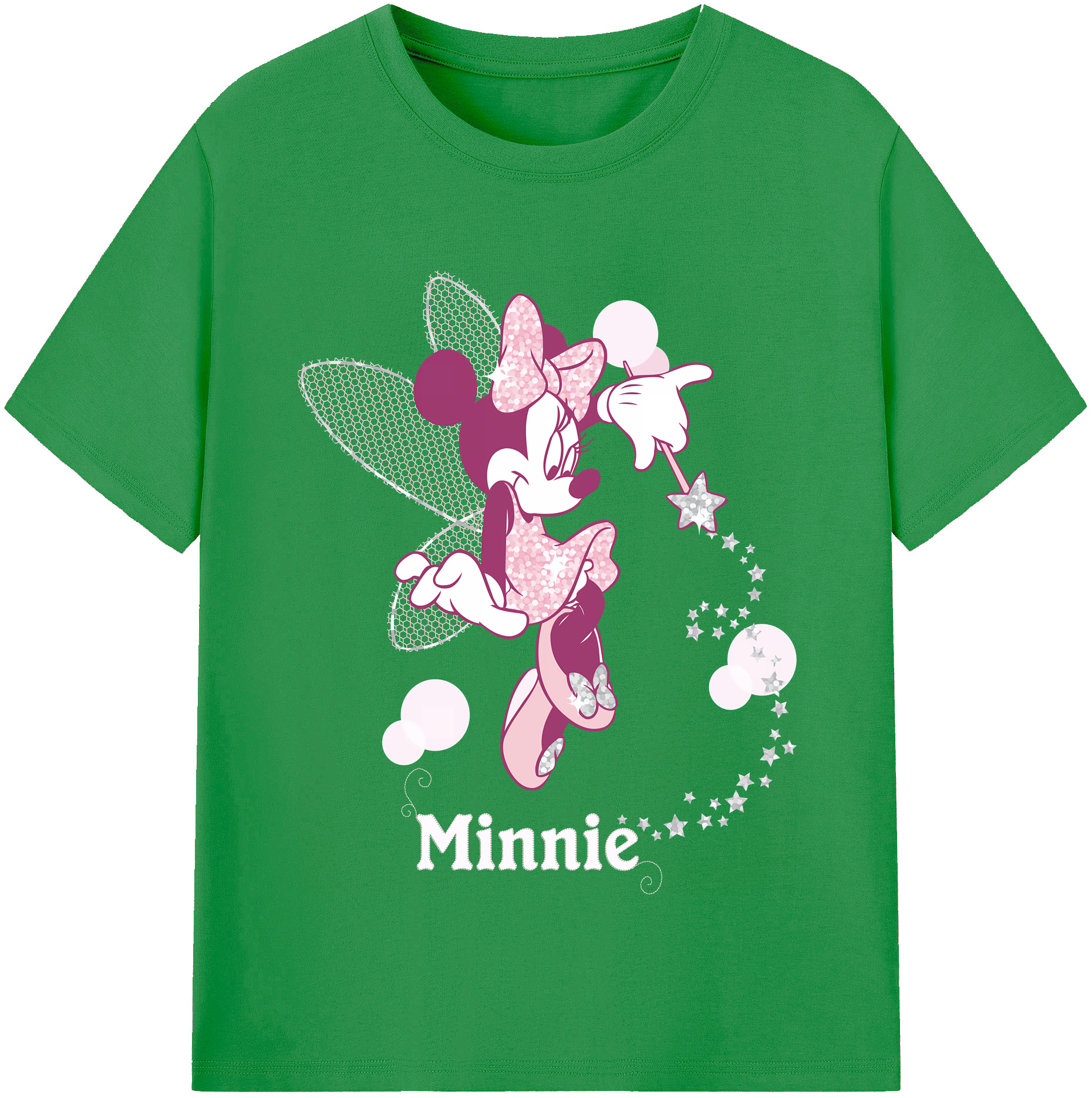 （画像用） ミッキーマウス Mickey Mouse レディースカジュアルプリントTシャツ（綿100％）