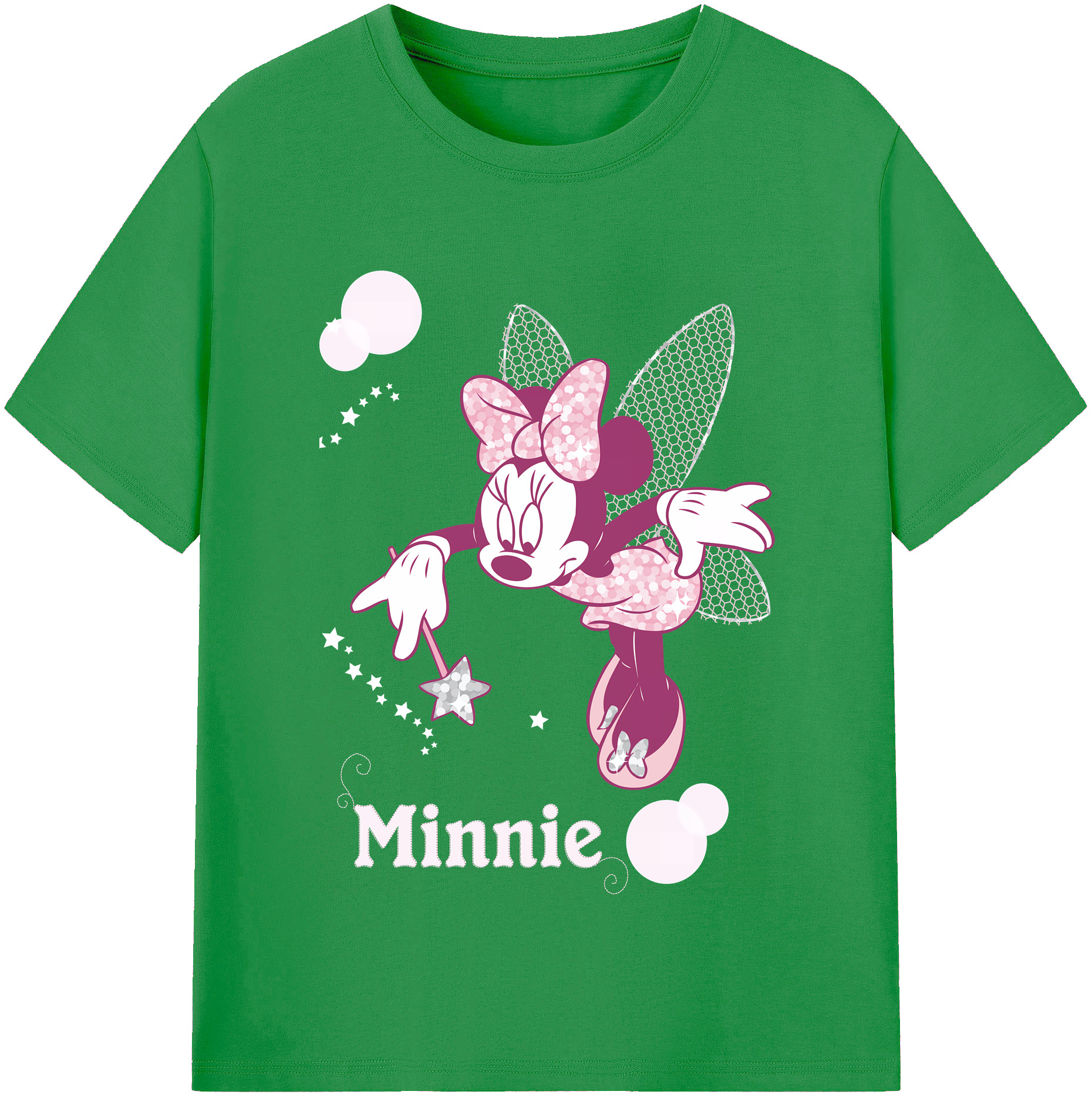 （画像用） ミッキーマウス Mickey Mouse レディースカジュアルプリントTシャツ（綿100％）