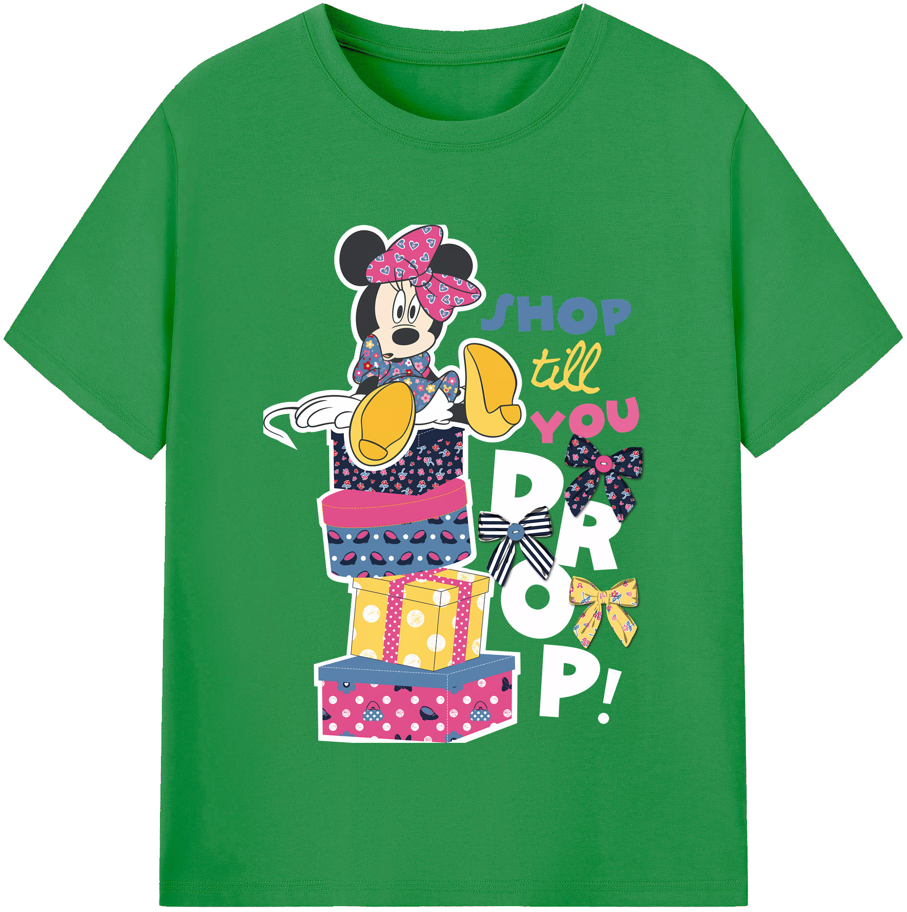 （画像用） ミッキーマウス Mickey Mouse レディースカジュアルプリントTシャツ（綿100％）